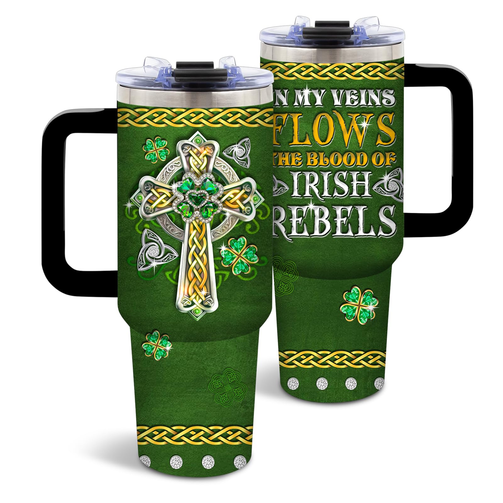 DUUV St Patricks Day Tumbler 40oz, Insulated St Patricks Gift for Women