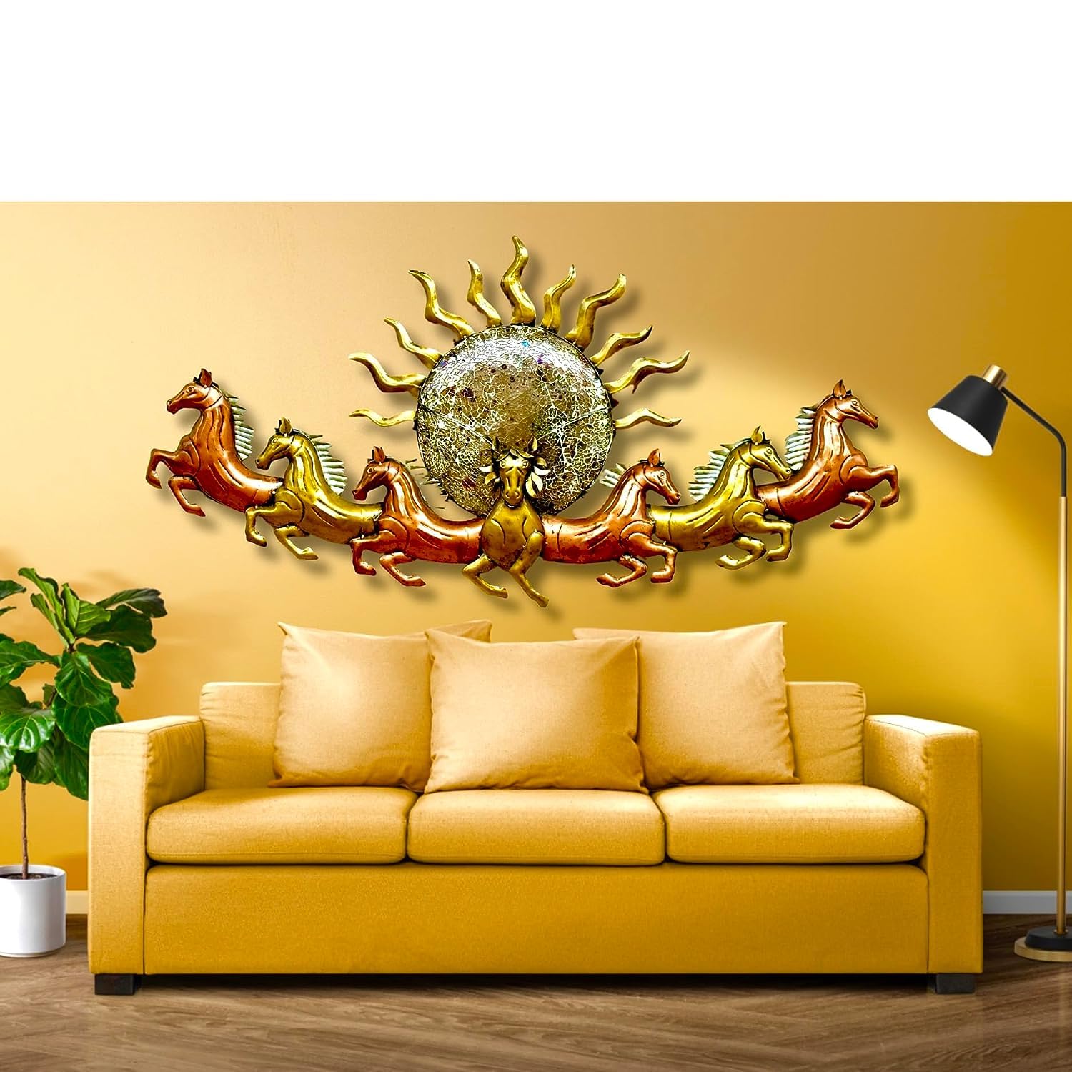 Rsn Metal Wall Art Frame, Wall Hangings For Home Decoration, Wall Sculpture For Living Room, Wall Hanging Decorative Items For B