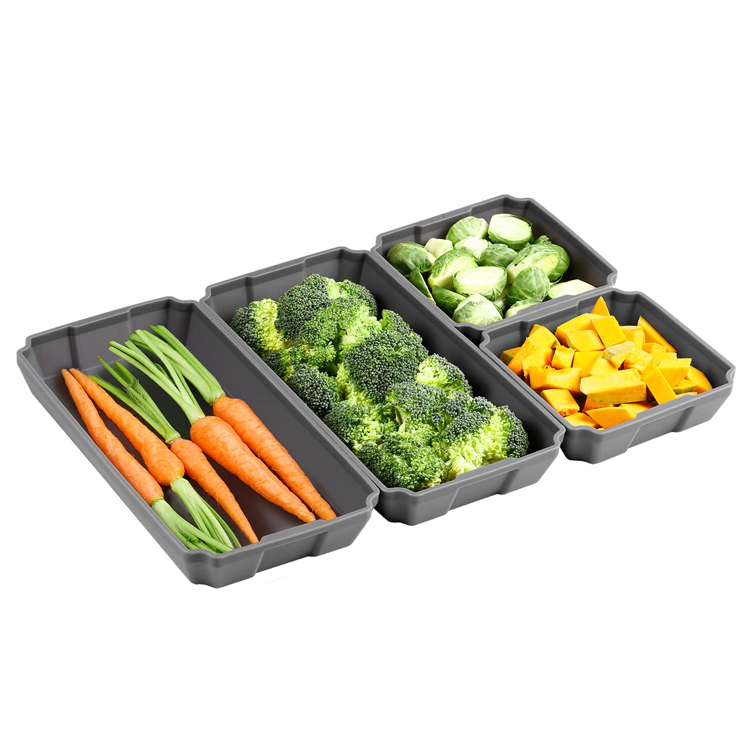 Silicone Sheet Pan Set, Xomoo Extra Large Size 4Pcs Nonstick Silicone Dividers For Baking Trays, Baking Pan Dividers, Baking Coo