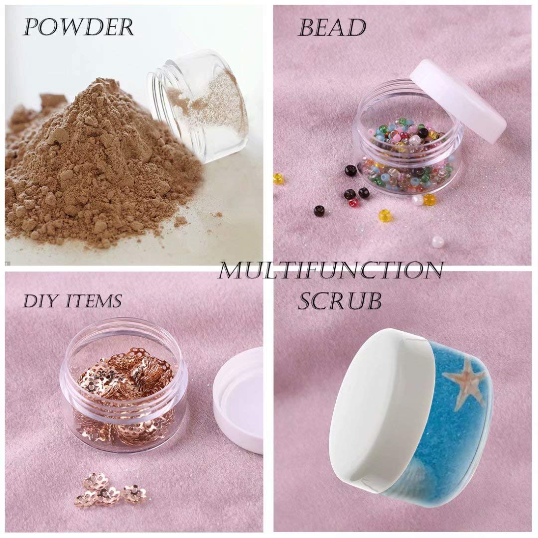 Zejia 5 Gram Sample Containers With Lids, Mini Makeup Containers, Empty Plastic Travel Cosmetic Containers With Labels(50 Count,