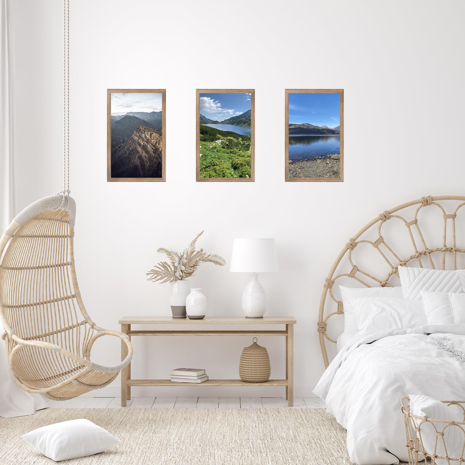 JCJMY 13x22 Picture Frame Rustic Brown for Poster Photo Picture, Horizontal and Vertical Formats for Wall Hanging, 13 x 22 Wall