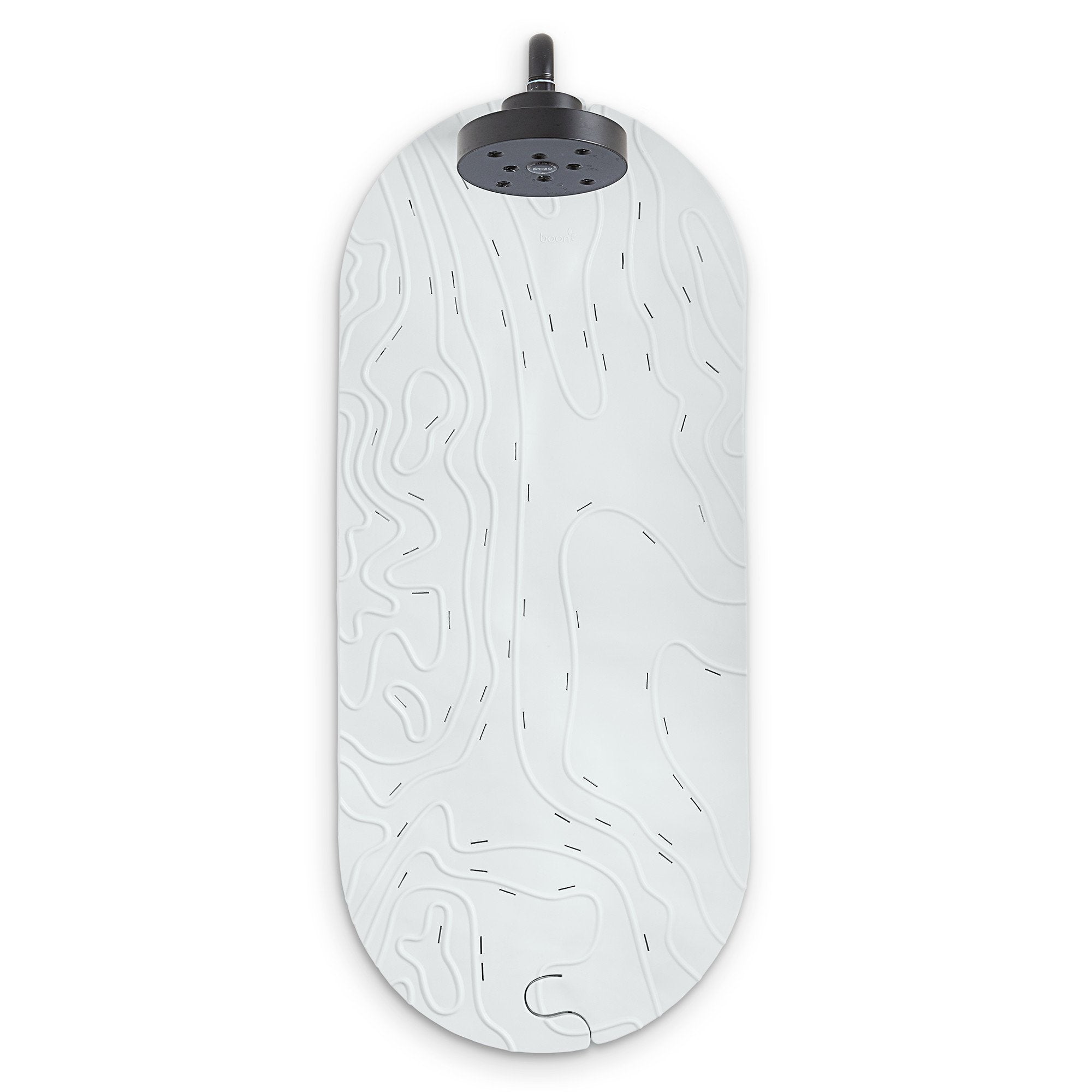 Boon Griffle Textured Non Slip Baby Bath Tub Mat, Hanging Hook & Drain Holes, Bath Mat, Gray