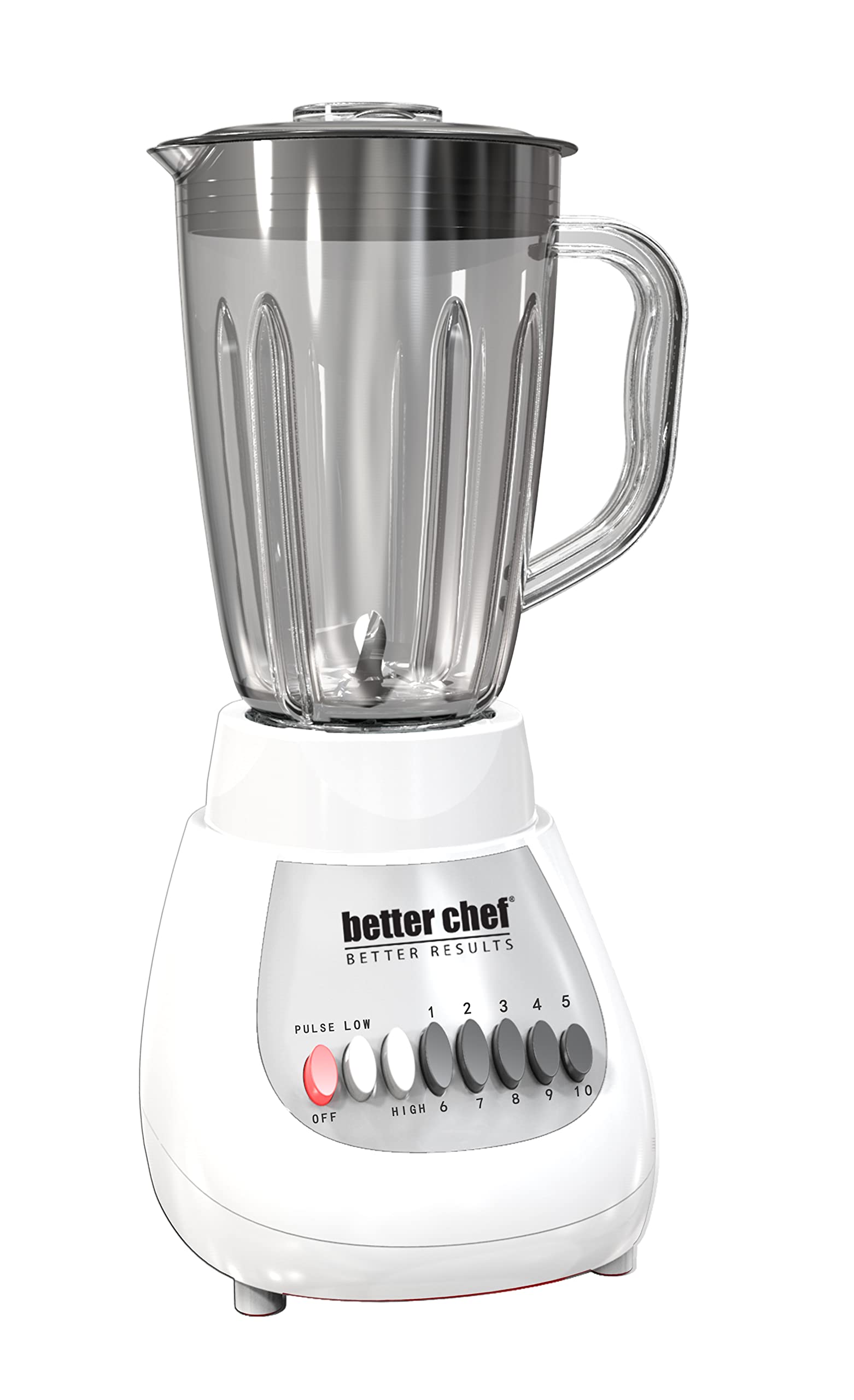 Better Chef Classic 10-Speed Blender | 5-Cup | Glass Jar (White)
