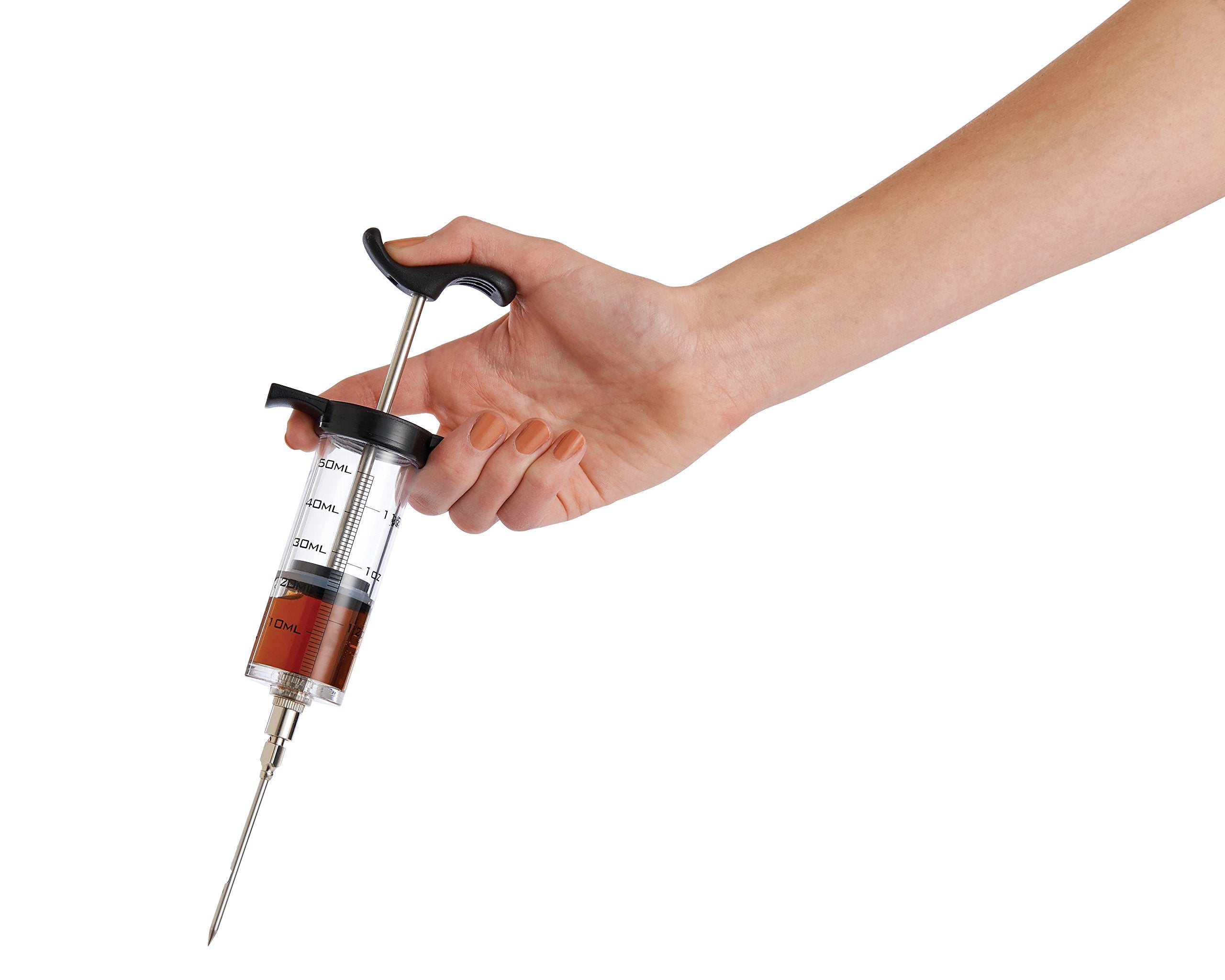 Hic Kitchen Roasting Meat Marinade Flavor Injector, 9-Inches X 3.25-Inches, 1.5-Ounce Capacity - Made With 18/8 Stainless Steel