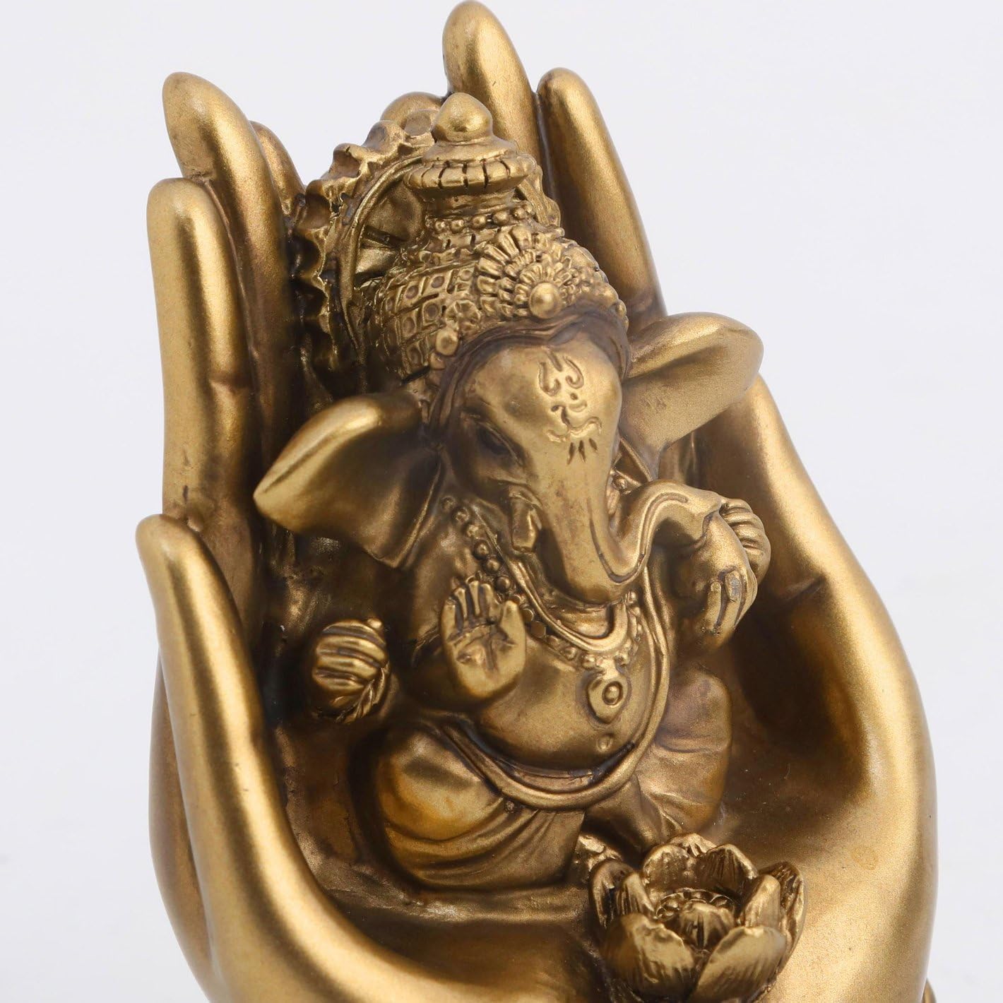 Karigaari India Gold Finish Ganesh Idol For Car Dashboard Ganesha Murti Ganpati Idol For Home Decor Puja Lord Ganesh Statue Gift
