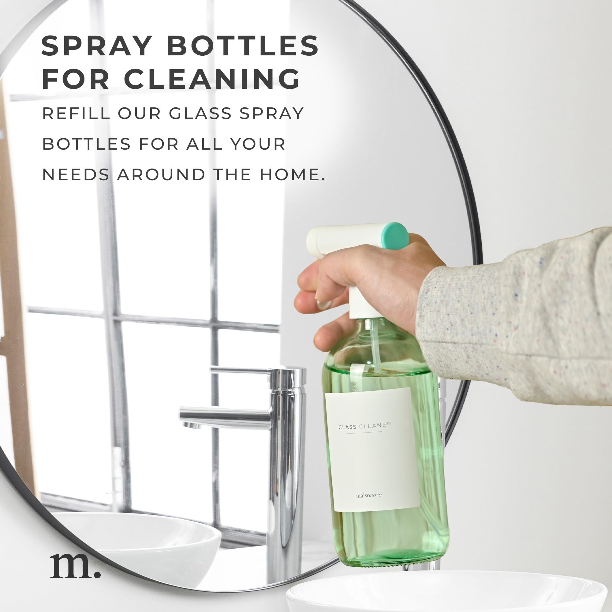 Maisonovo Spray Bottle For Plants | 16.9 Fl Oz Green X 2 With 16 Labels