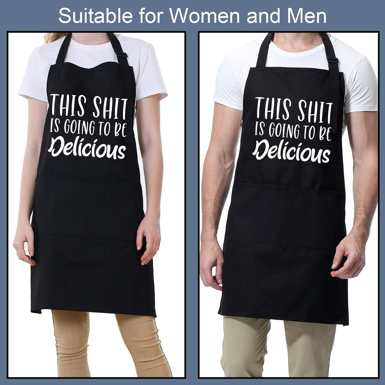 Miracu Funny Cooking Aprons For Women, Baking Apron, Fun Aprons For Men, Dad - Men Cooking Gifts, Gifts For Bakers, Husband, Boy