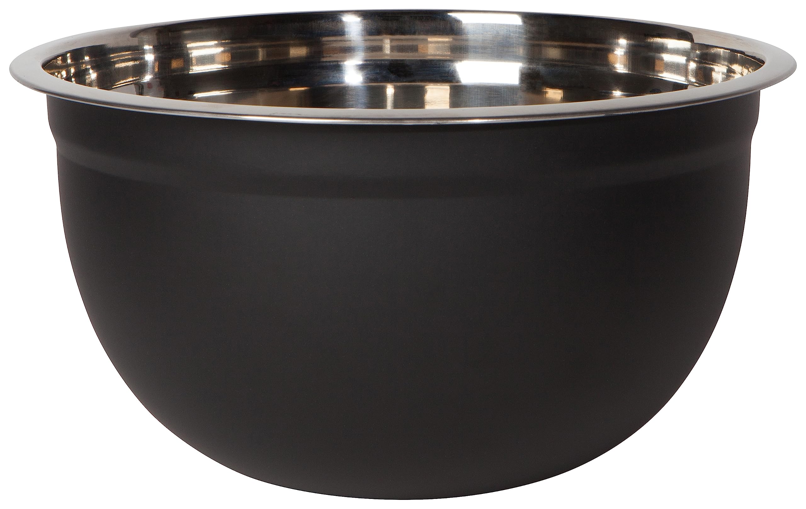 Now Designs Matte Coated Steel Mixing Bowls, Black, 5 Qt, 3 Qt, 1.5Qt, D7Xh3.57 / D9Xh4.75 / D10.25Xh5In, Set Of 3