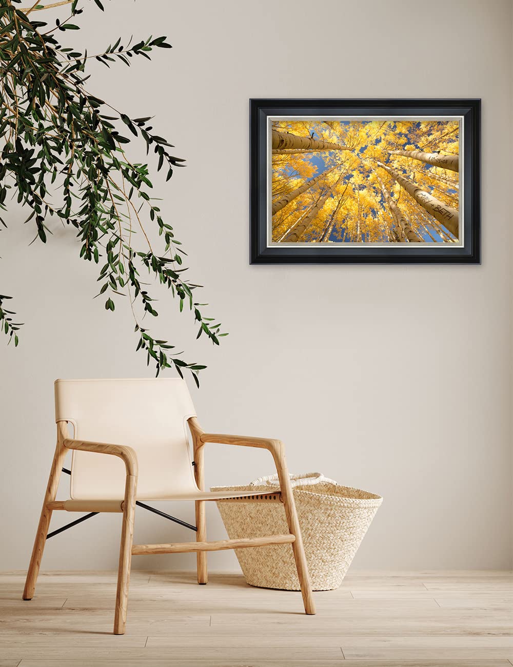 Ipic - Fall In Love, Personalized Framed Wall Art With Names And Date On, Giclee Prints With Solid Wood Frame, Customized Gift A