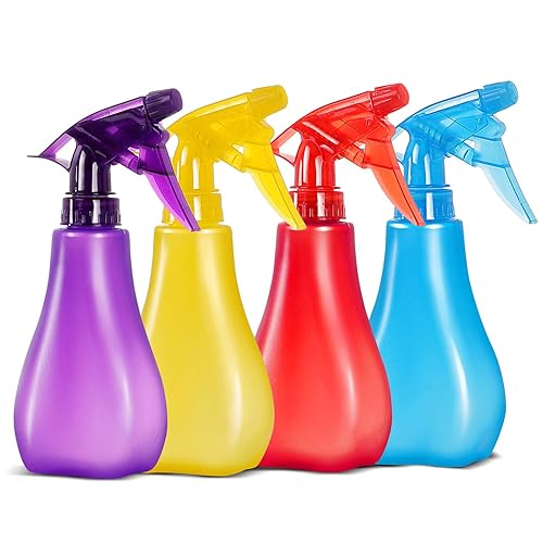 8 Oz Empty Plastic Spray Bottles with Adjustable Nozzle - Durable Trigger Sprayer with Mist & Stream Modes - Refillable Sprayer for Taming Hair  Hair styling  Watering Plants  Showering Pets - 4 Pack