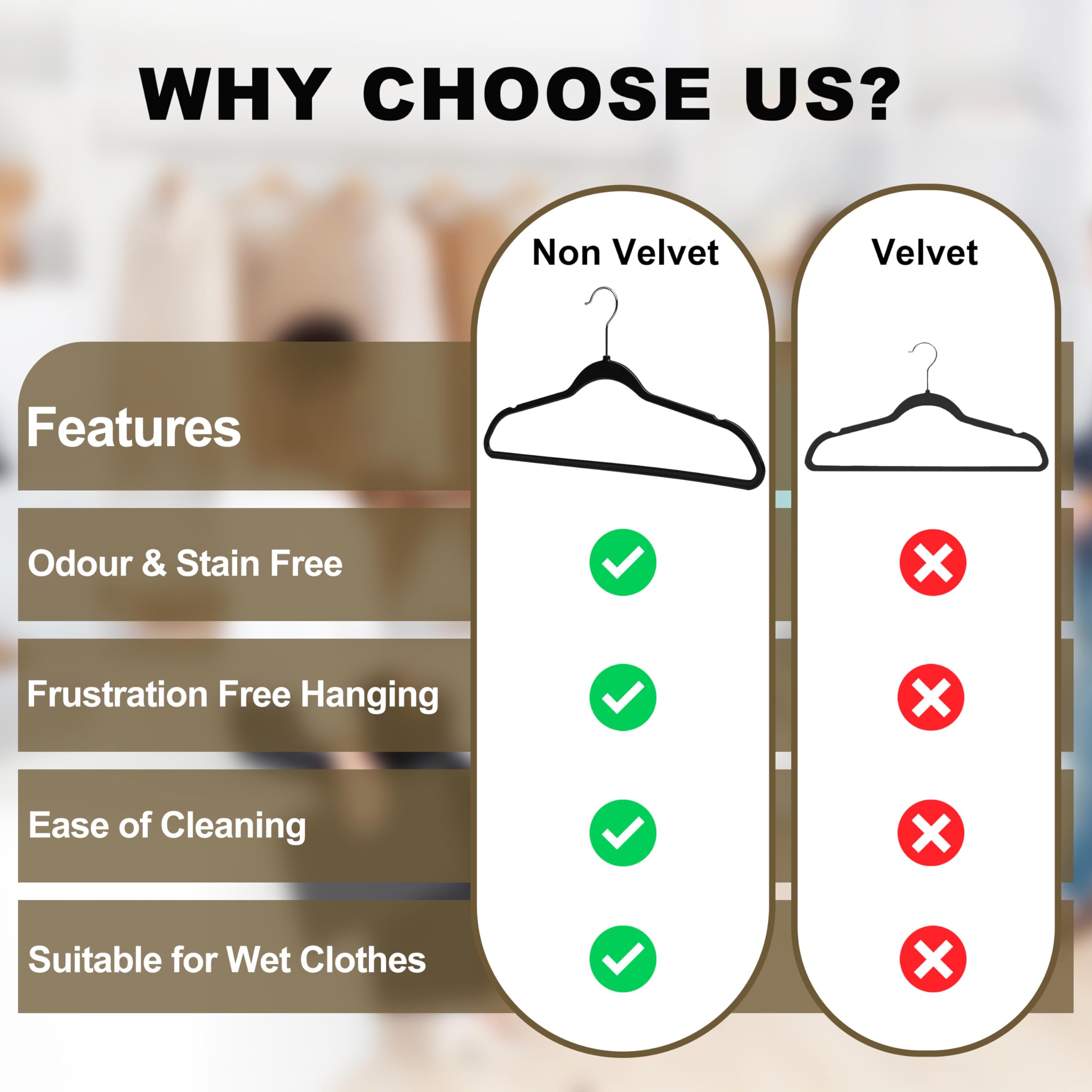Quality Hangers 50 Pack Slim Plastic Hangers For Clothes - 16.5'' Won'T Crease Your Clothes, Heavy Duty Non-Velvet Black Hangers