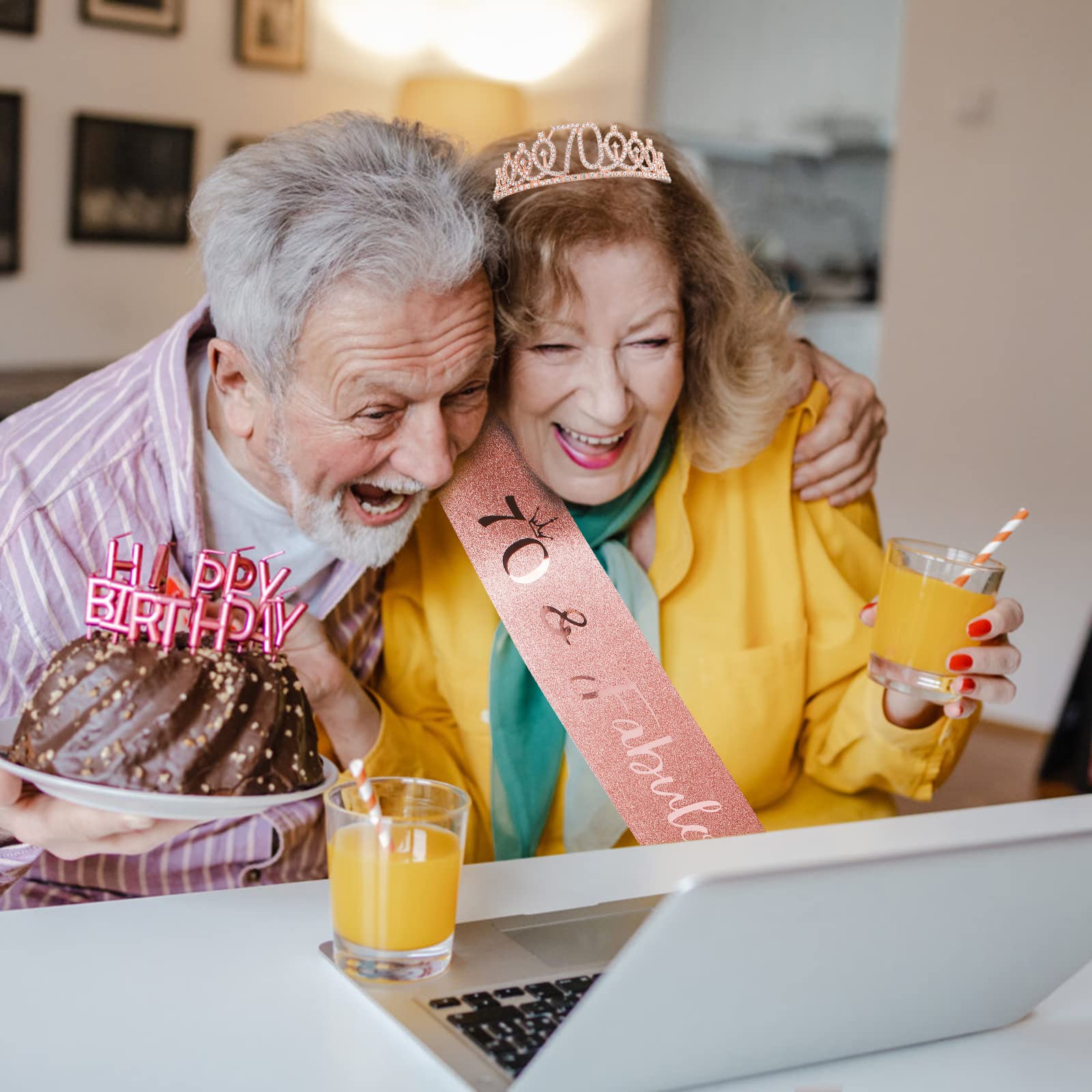 70Th Birthday Celebration Pack For Women: Crown, Sash, Pearl Pin, And Photo Booth Props For A Fabulous Milestone
