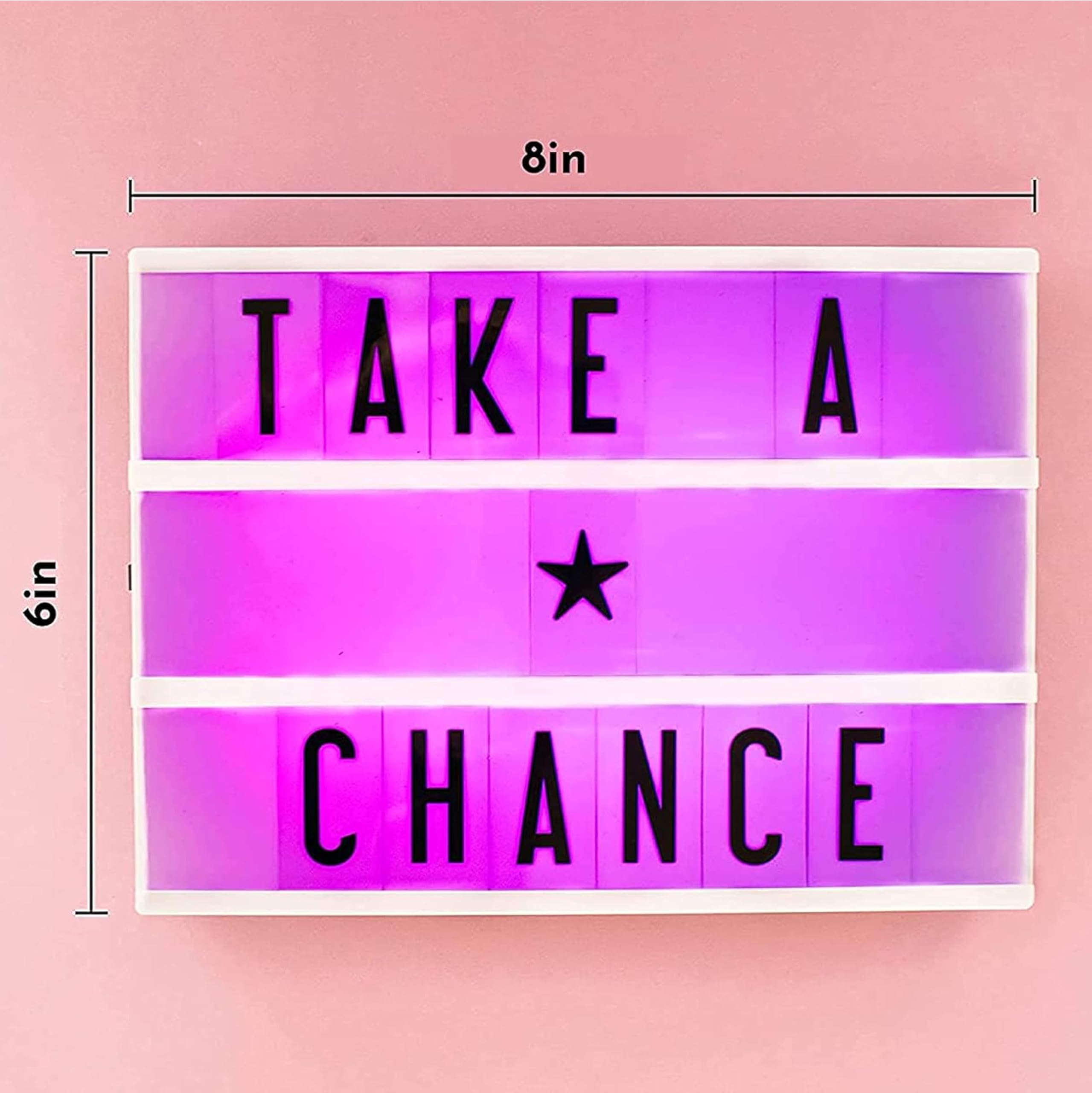 My Cinema Lightbox - Mini Cinema Lightbox, 8x6 - Personalized Light Box Sign with 100 Letters, Numbers, & Symbols, USB cable inc