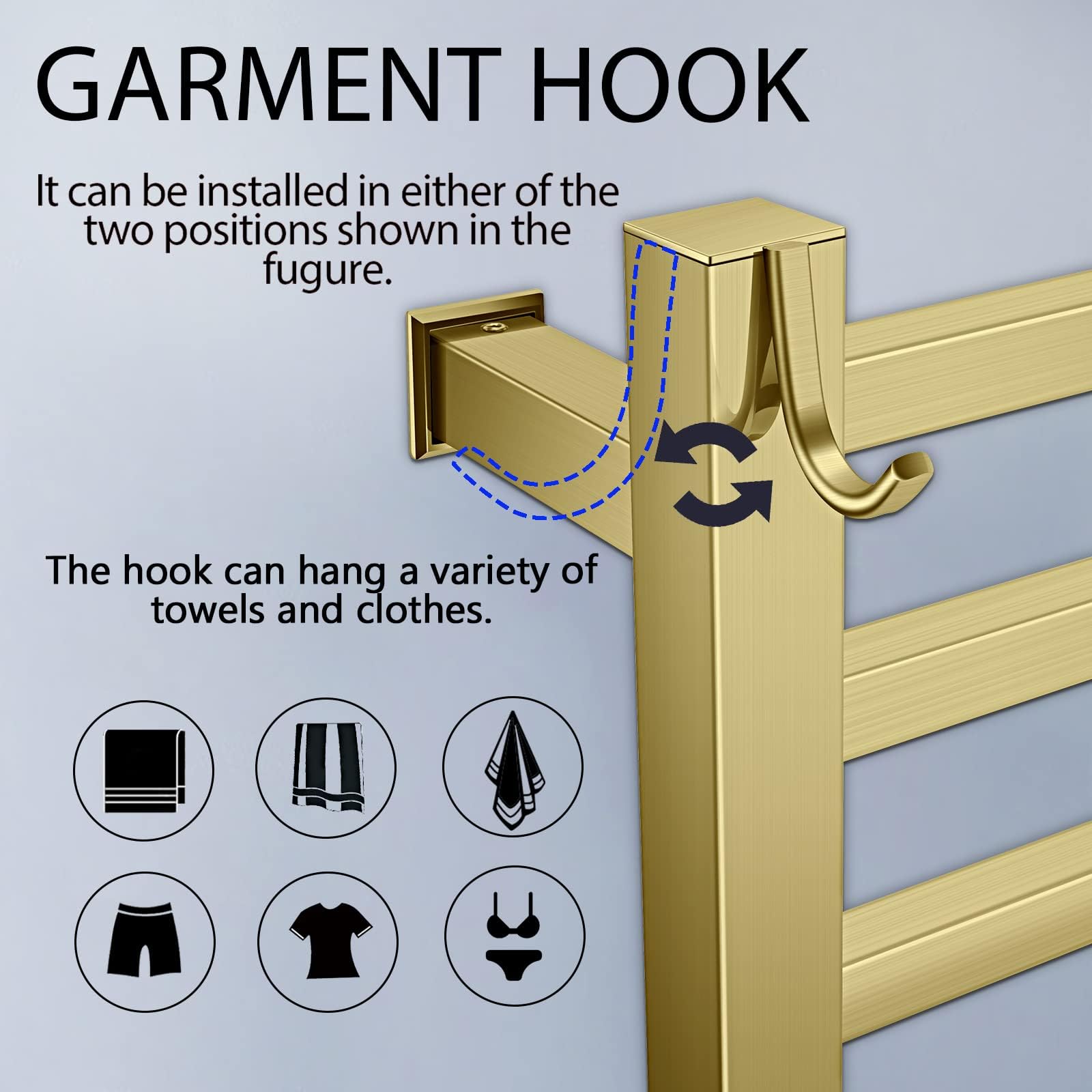 Xbvv Towel Warmer Rack For Bathroom With Timer/Fahrenheit Temperature Control Wall Mounted Electric Heated 10 Bar Rail Plug-In O