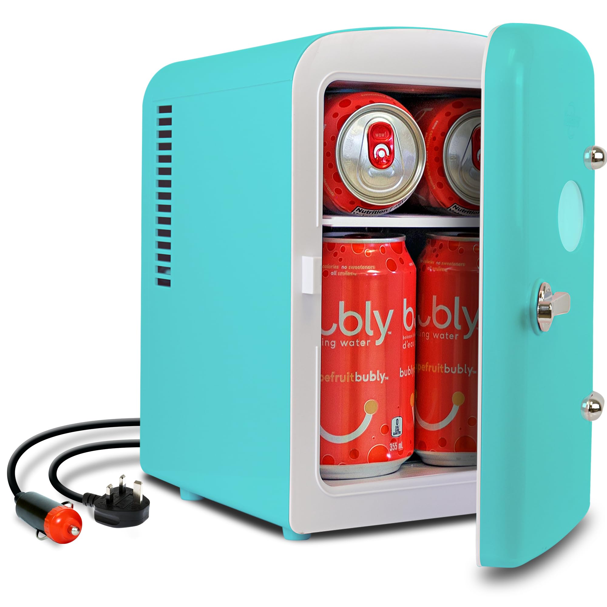 Koolatron Retro Portable Mini Fridge 4 Liter6 can AcDc Thermoelectric cooler for Skincare  cosmetics  Medications  Dorm  Home  Room and Travel (Aqua)