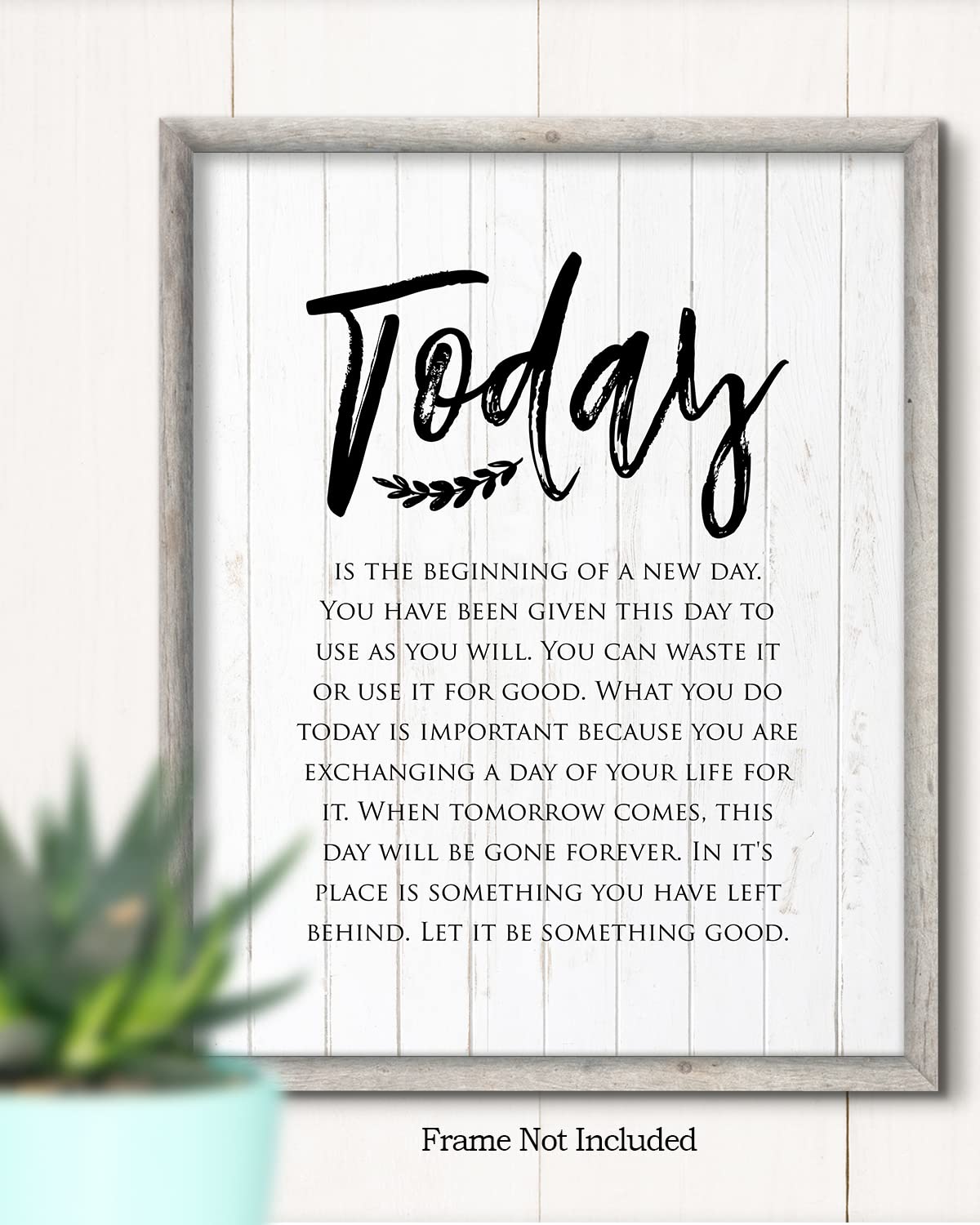 Today Is The Beginning Of A New Day - Inspirational Wall Art - Positive Affirmations - Motivational Quote Wall Art - Home And Of