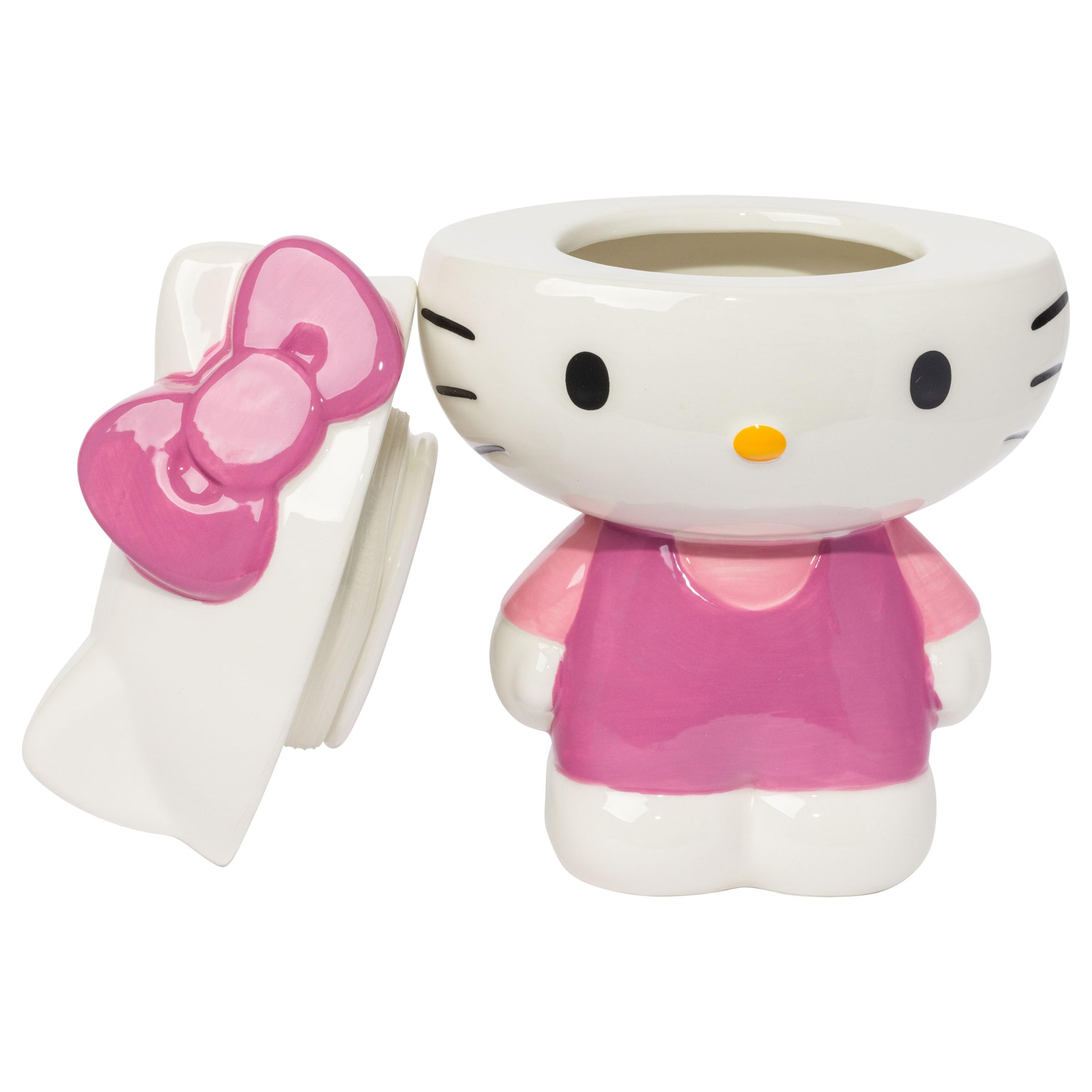 Silver Buffalo Sanrio Hello Kitty 3D Sculpted Ceramic Cookie Snack Jar (Large)
