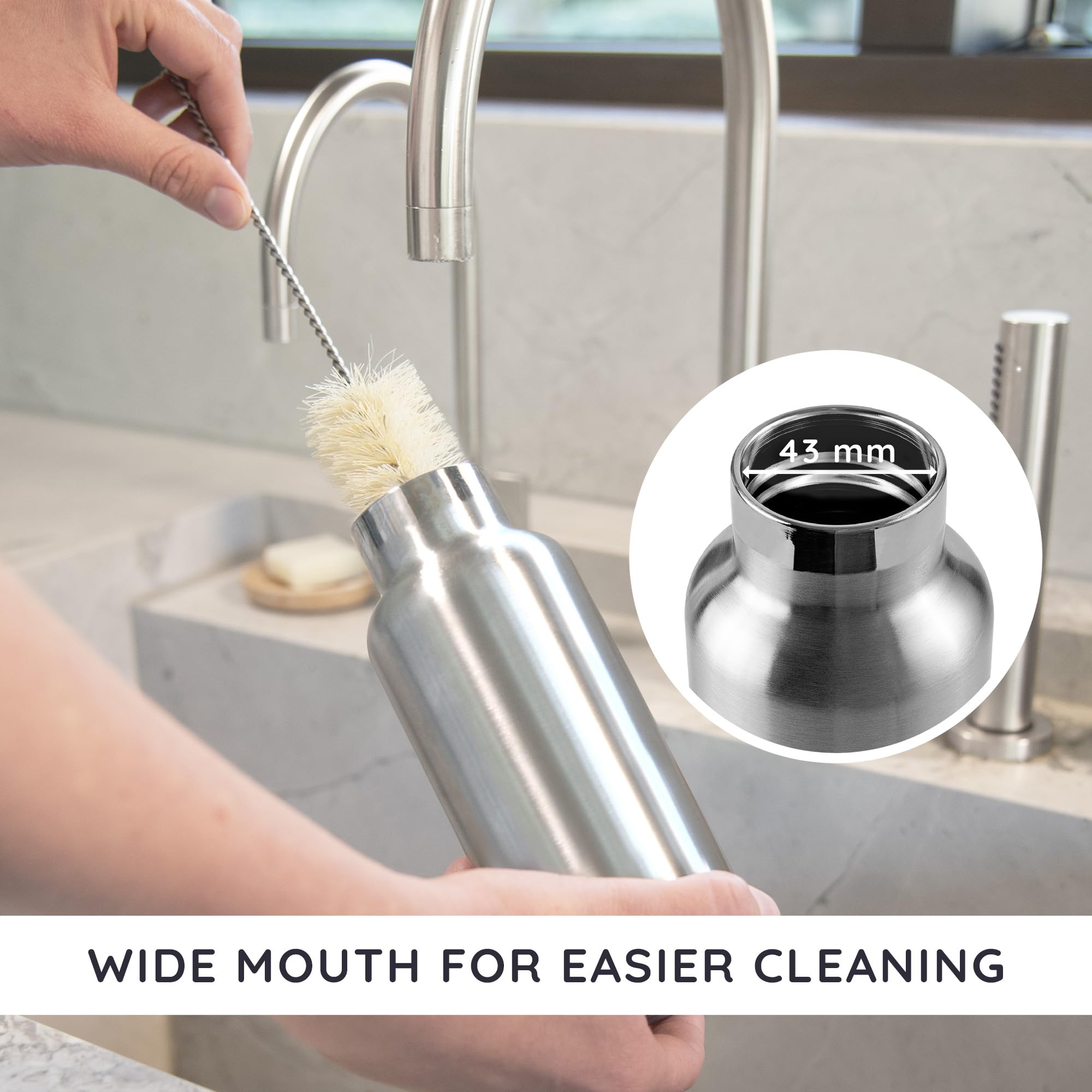 Bambaw Insulated Water Bottle 24Oz | Stainless Steel Water Bottle | Insulated Water Bottles | Travel Water Bottle | Metal Water