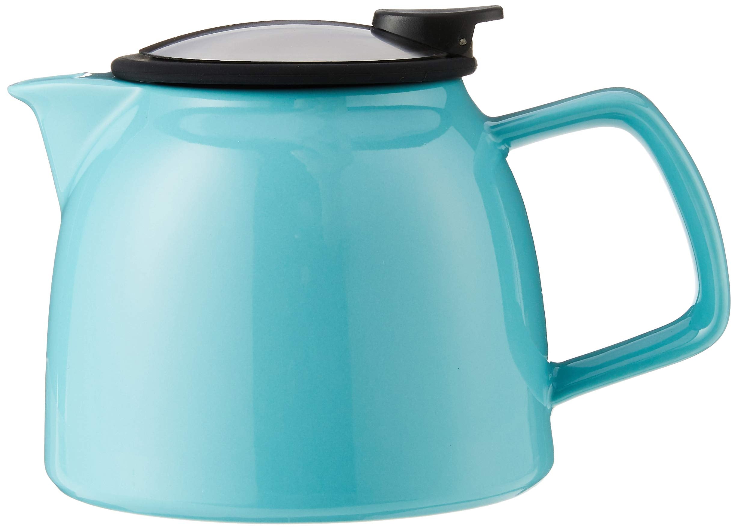 FORLIFE Bell Ceramic Teapot with Basket Infuser 26-Ounce/770ml, Turquoise