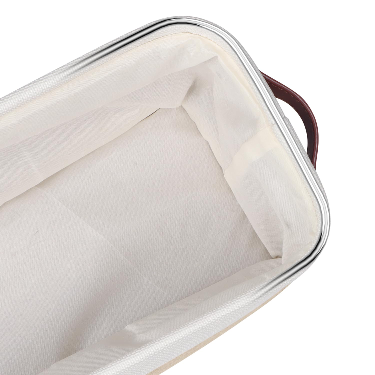 Univivi 4Pc Long Narrow Storage Baskets, Small Fabric Storage Bins With Pu Handles For Closet,Cabinet,Countertop Organizing Smal