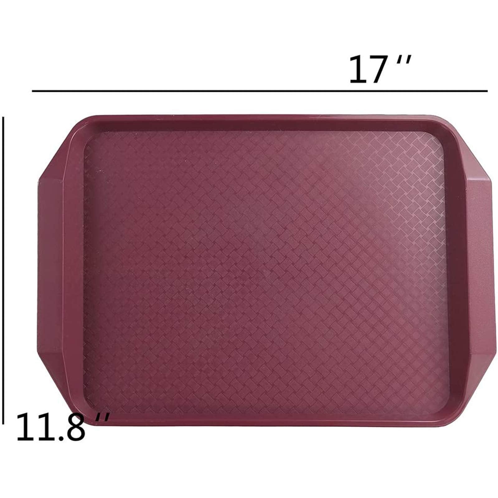 Qskely Plastic Fast Food Trays For Eating, 17'' X 11.8'', Set Of 4