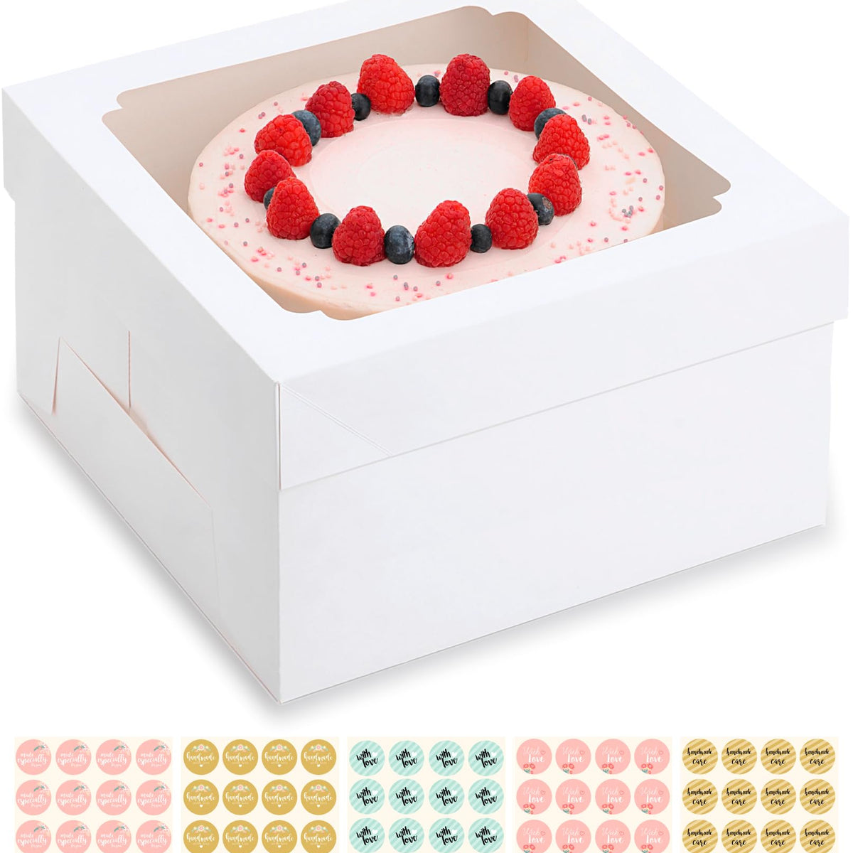 Baregamyan 12x12x8 Inch Cake Boxes 30 pcs, Large 12 Inch Cake Box with ...