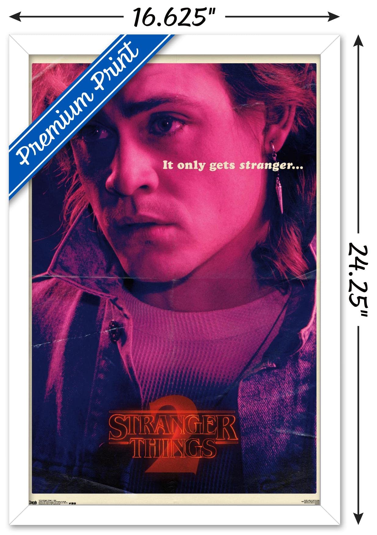 Trends International Netflix Stranger Things: Season 2 - Billy Wall Poster, 14.725'' X 22.375'', White Framed Version
