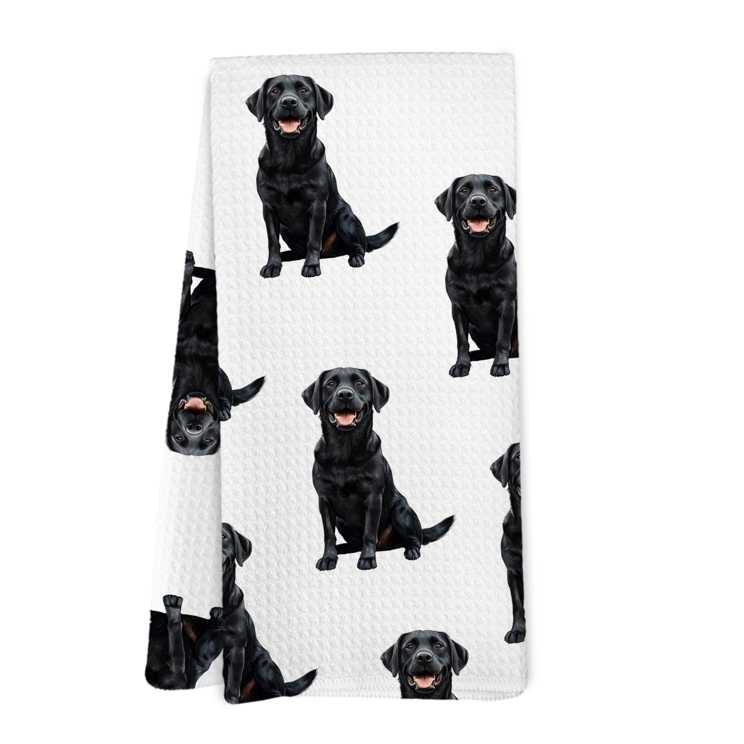 Yorhifa Black Labrador Retriever Dog Kitchen Dish Towels, Labrador Retriever Gifts for Women Men Hand Towels for Bathroom Kitche