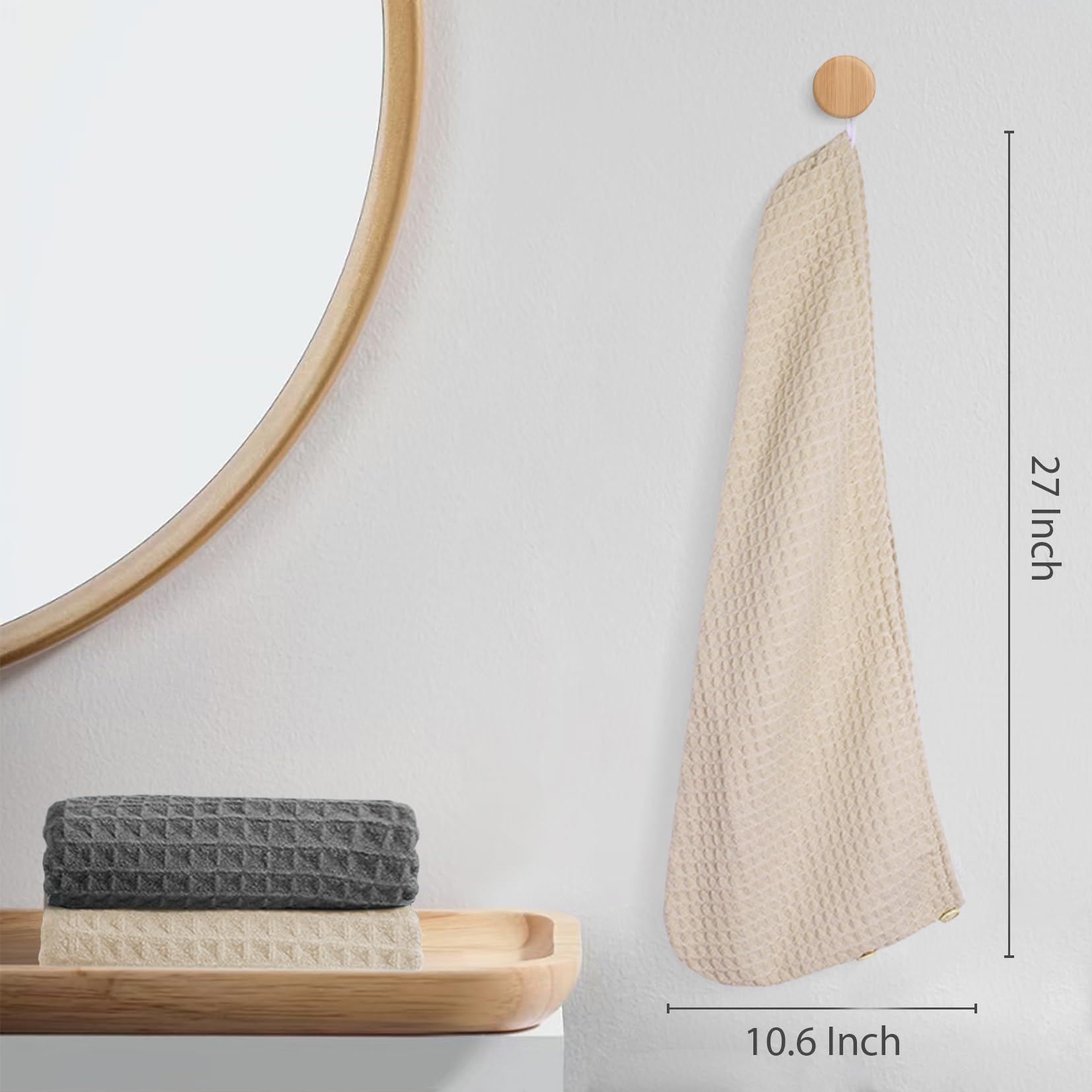 MaopaoBeauty Microfiber Waffle Weave Hair Towel Extra Large 27.5 * 10.5inch Quick Hair Drying Towel Breathable Hair Towel for We