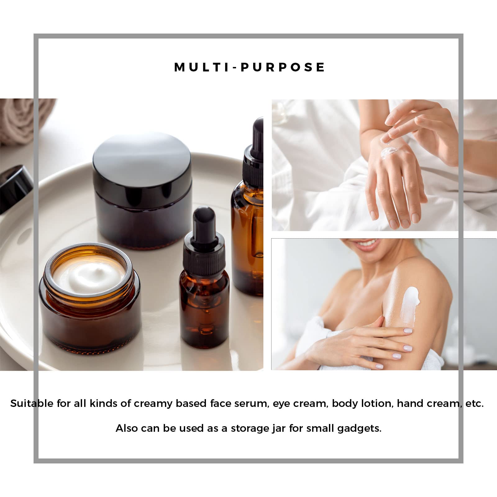 1 Oz Green Round Glass Jars With Gold Lid, Empty Glass Containers With Inner Liners, Refillable Cosmetic Vials For Cream, Lotion