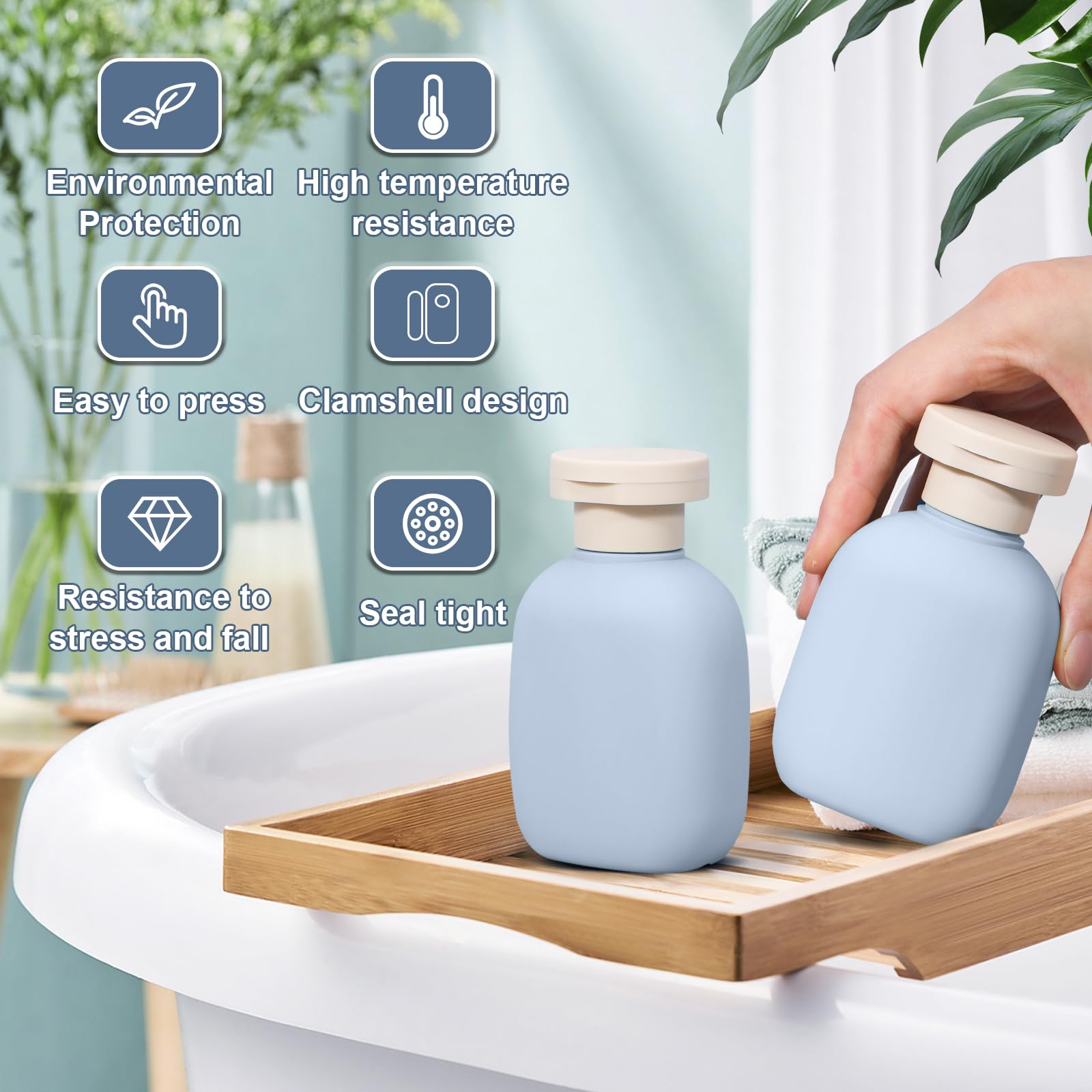 Umetass 3.4 Oz Travel Bottles Plastic Travel Shampoo Bottles, Empty Plastic Squeeze Bottles With Flip Cap For Toiletries, Leakag