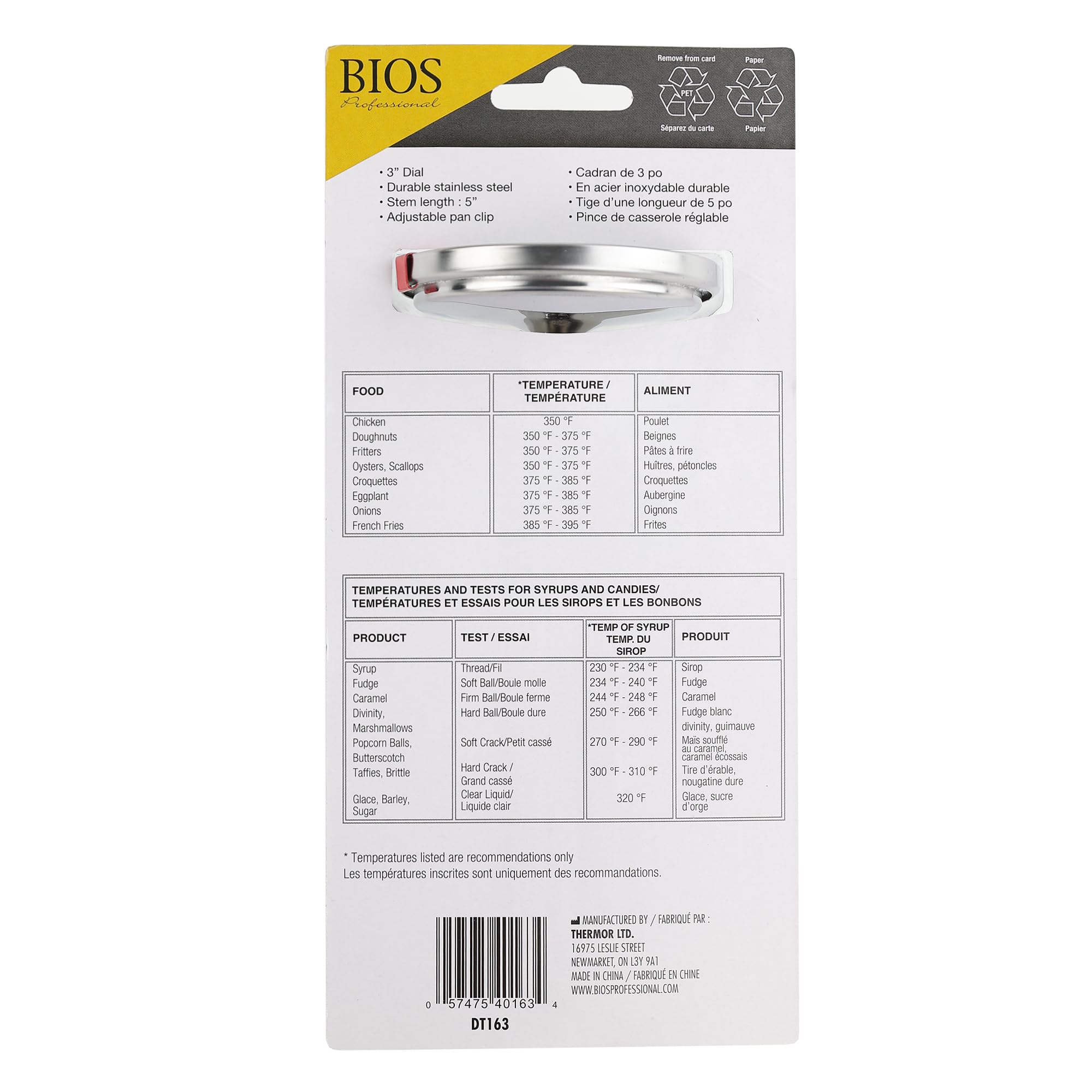Bios Professional Candy Thermometer, Gray