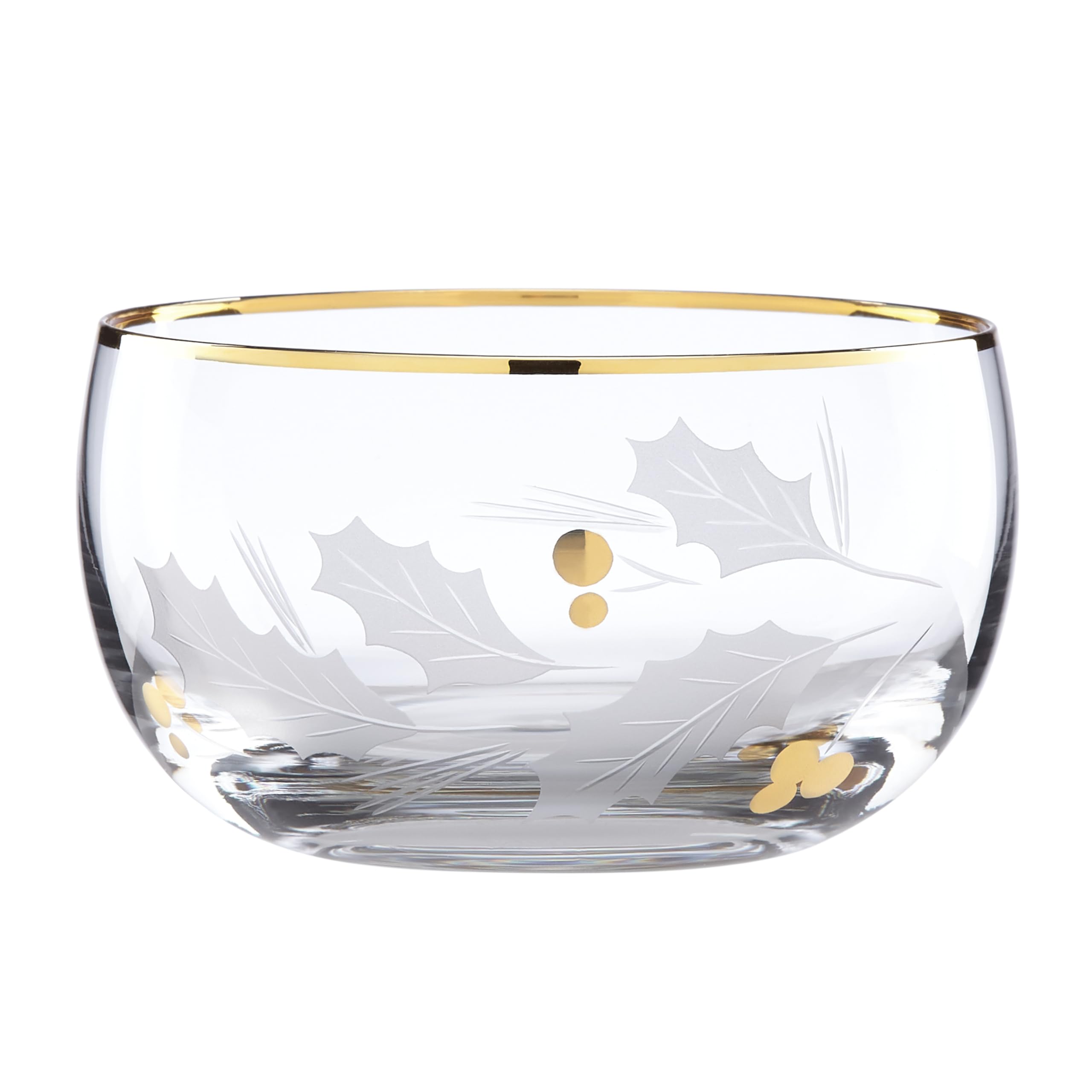Lenox 886858 Holiday Gold Glass Nut Bowl, Christmas Drinkware Set, Hosting