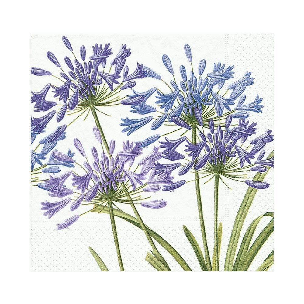 Caspari Agapanthus Flowers Paper Luncheon Napkins, Purple, Pack Of 20
