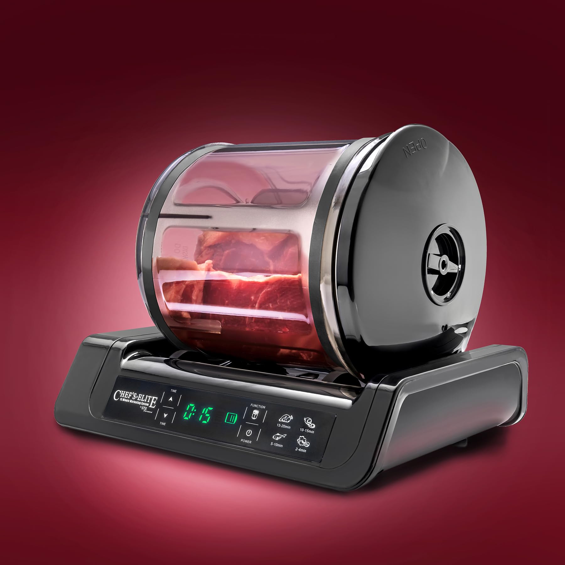 Stx International Stx-1000-Ce Chefs Elite 15 Minute Meat & Vegetable Vacuum Tumbler Marinator With Auto Shut Off And Free Meat T