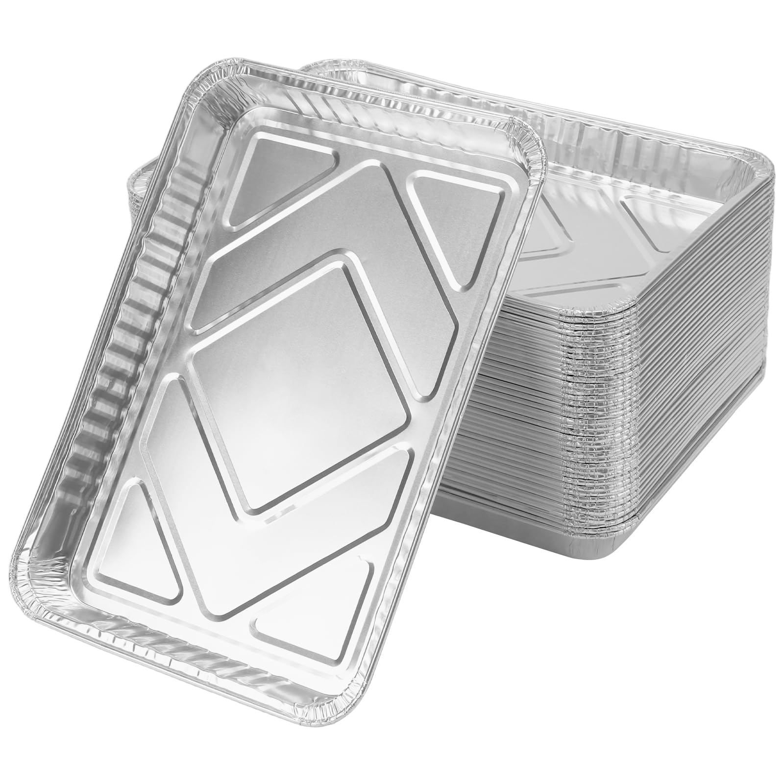 MANCHAP 40 PCS Aluminum Pans, 1/4 Size Foil Cookie Sheet Disposable Baking Cake Pans, Foil Trays for Prepping, Cooking, Baking, 