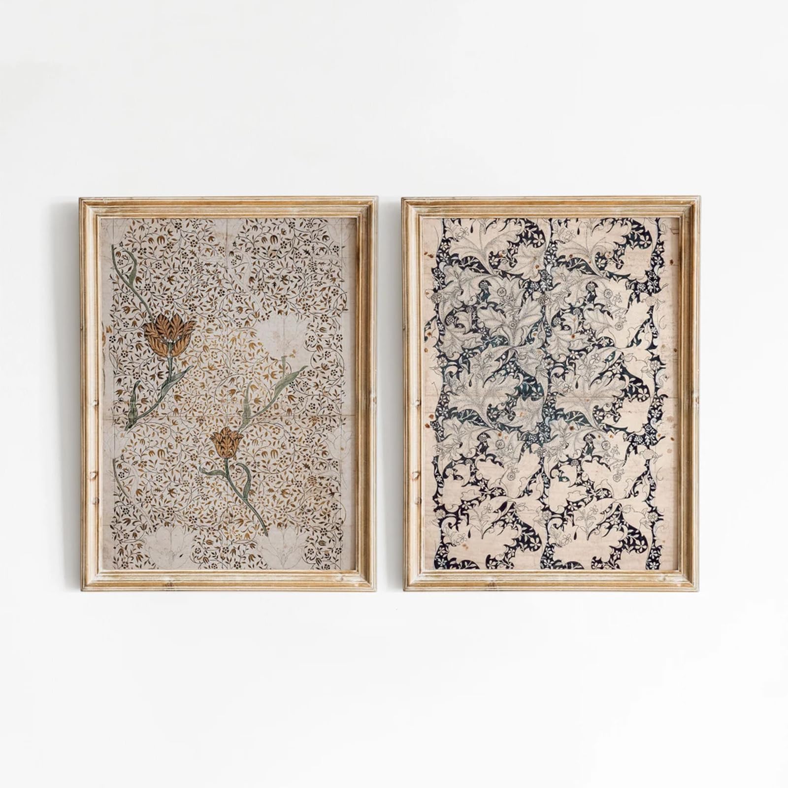 Vintage Botanical Wall Art Prints Set Of 2 Antique Sketch Wall Art Decor Neutral Flower Canvas Wall Art Floral Pictures Farmhous
