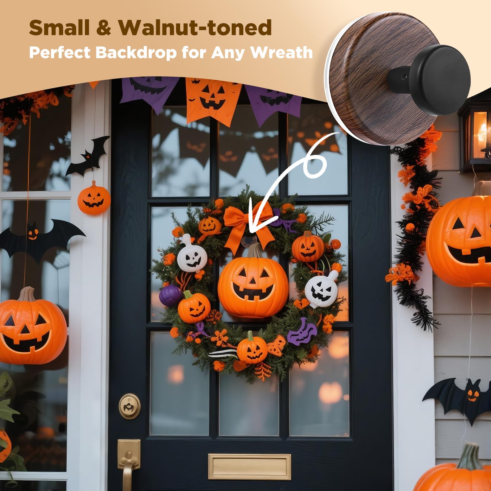 OUTXE Suction Cup Wreath Hanger, Heavy Duty Reef Hook for Front Door/Glass Window/Over Door/Outdoor, Christmas/Thanksgiving/Hall