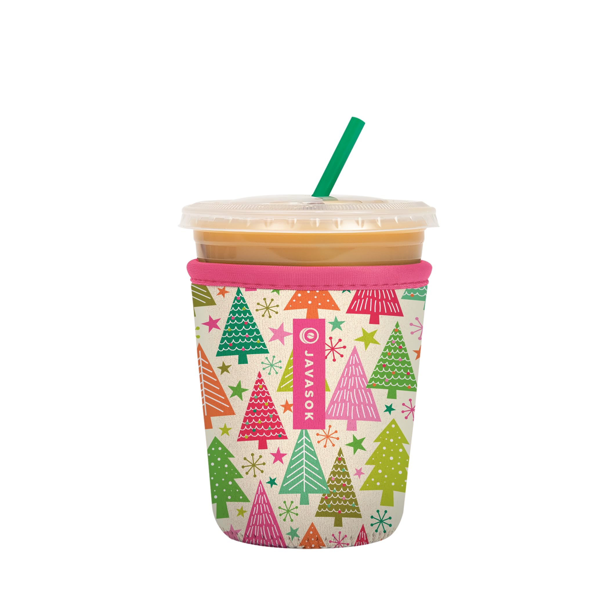 Sok It Java Sok Iced Coffee & Cold Soda Insulated Neoprene Cup Sleeve (Festive Forest, Small: 16-20oz)