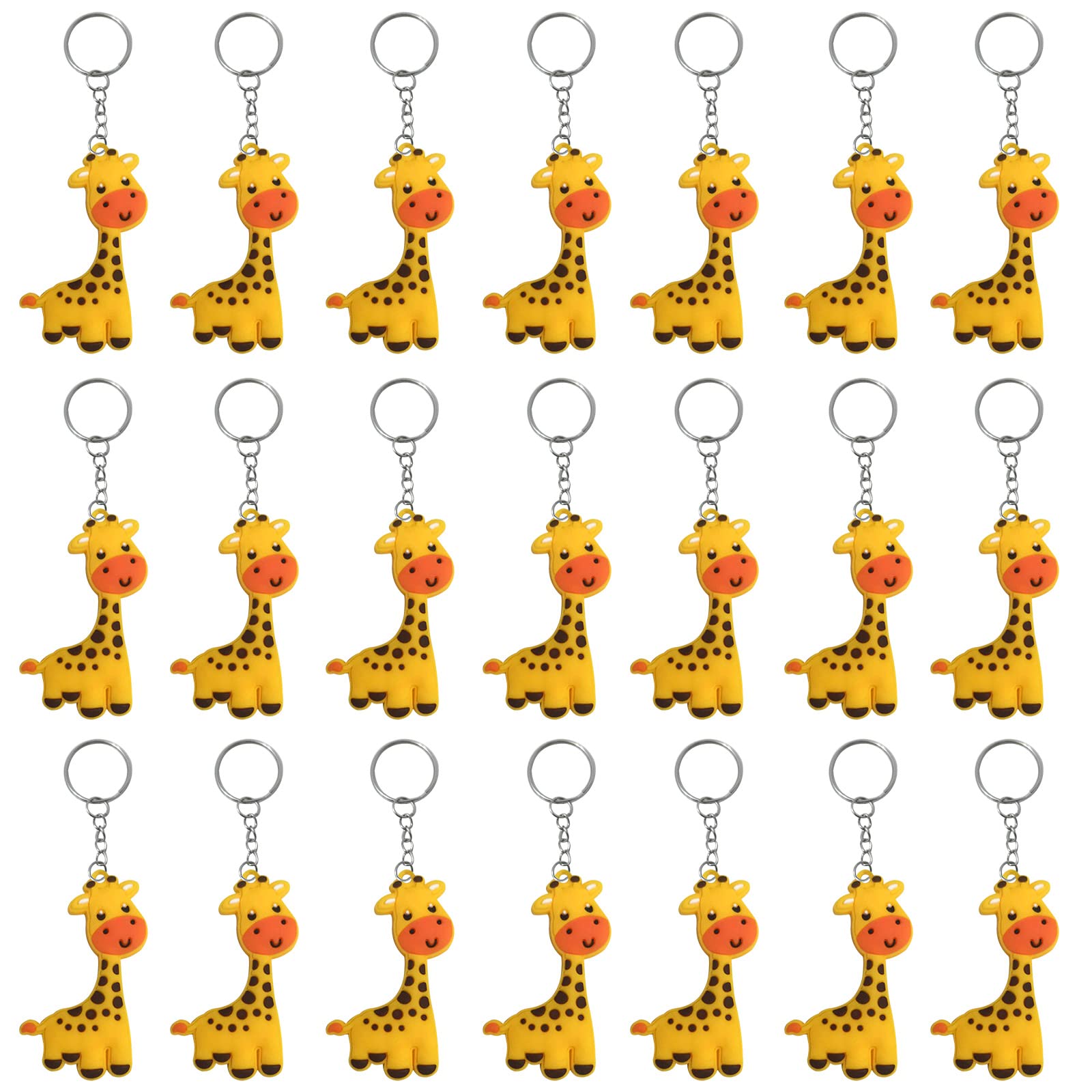 Imagitek 24 Pack Giraffe Keychains Safari Animal Keychains For Giraffe Themed Party Favors, Jungle Safari Party Favors, Birthday