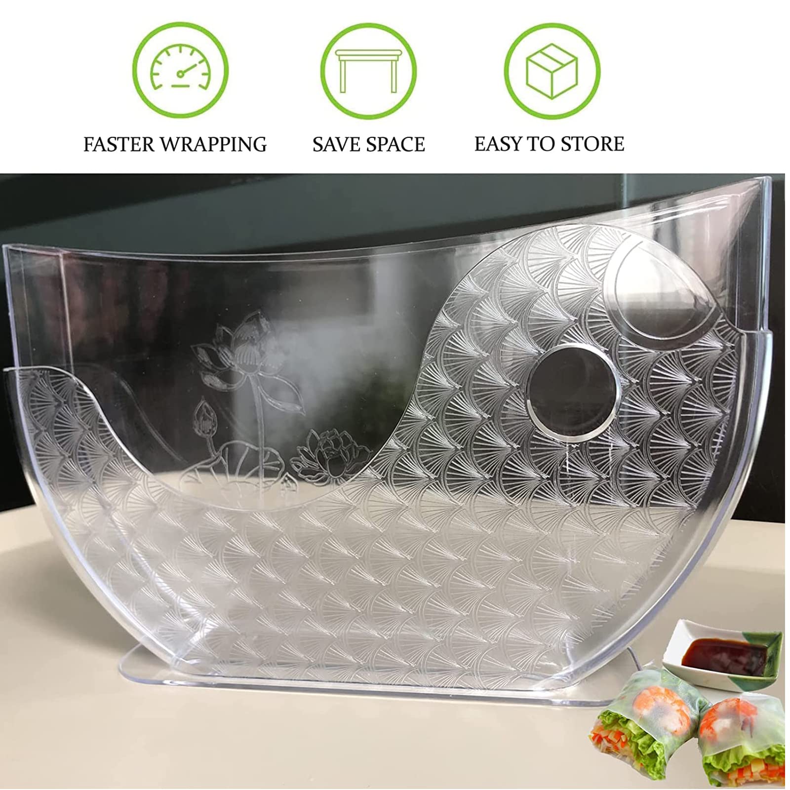 Rice Paper Water Bowl Dipper Spring Roll Water Bowl Rice Paper Holder Rice Bowl Rice Roll Shrimp Spring Vietnamese Rice Paper Ho
