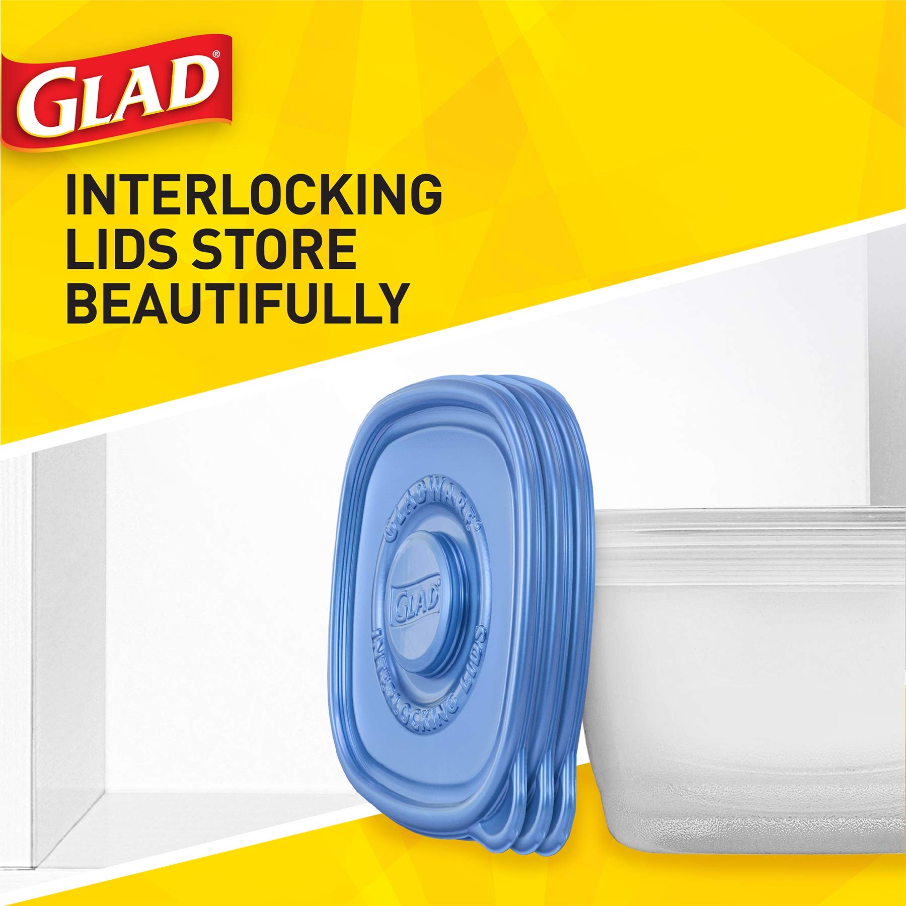 Glad Gladware Entr  E Food Storage Containers Lock Tight Seal | Bpa Free | Medium Square Plastic Containers Hold Up To 25 Ounces