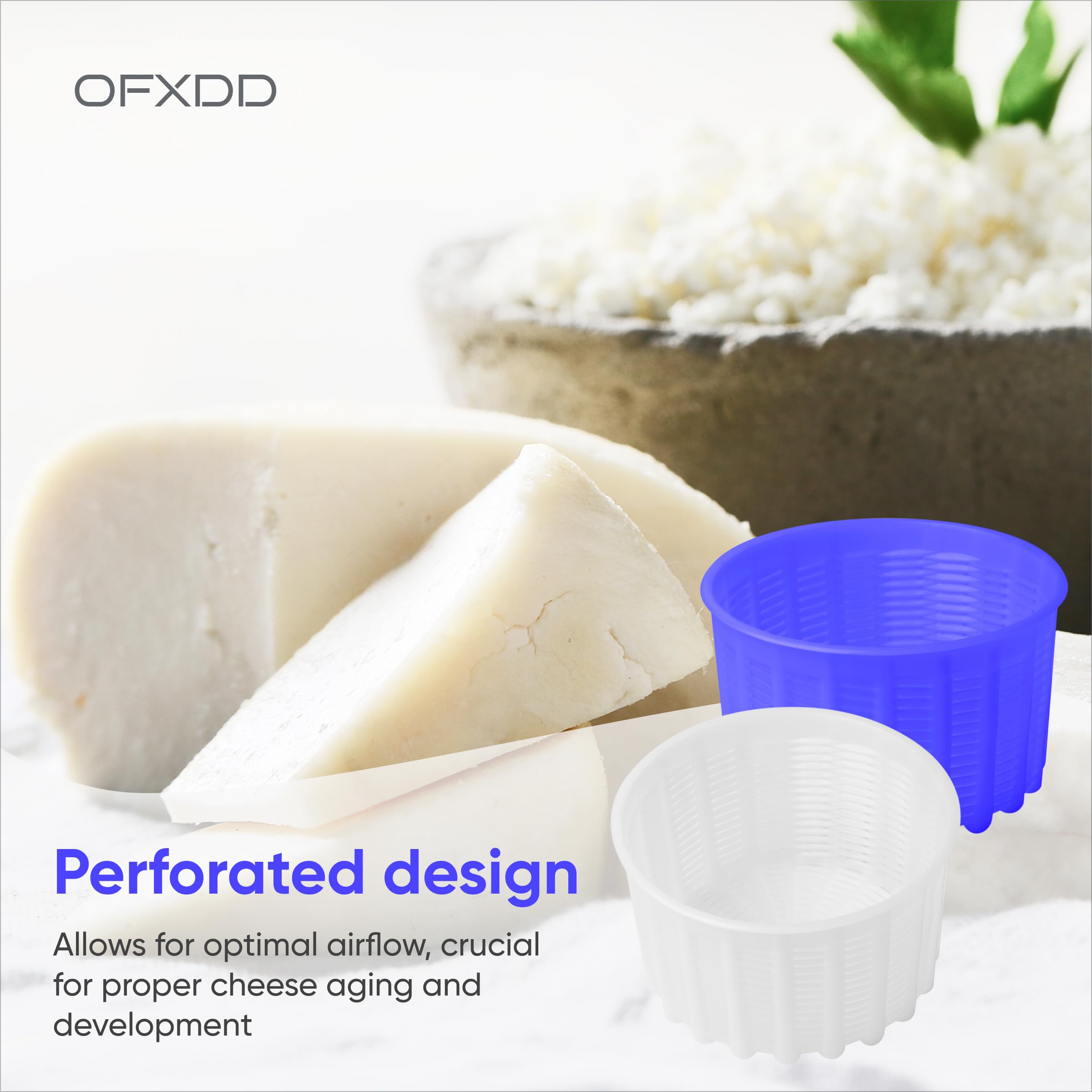 Ofxdd Cheese Mold For Cheese Making - Cheese Molds 2 Pcs - Plastic Ricotta Basket 20 Oz - Cheese Form Mold For Feta, Camembert,