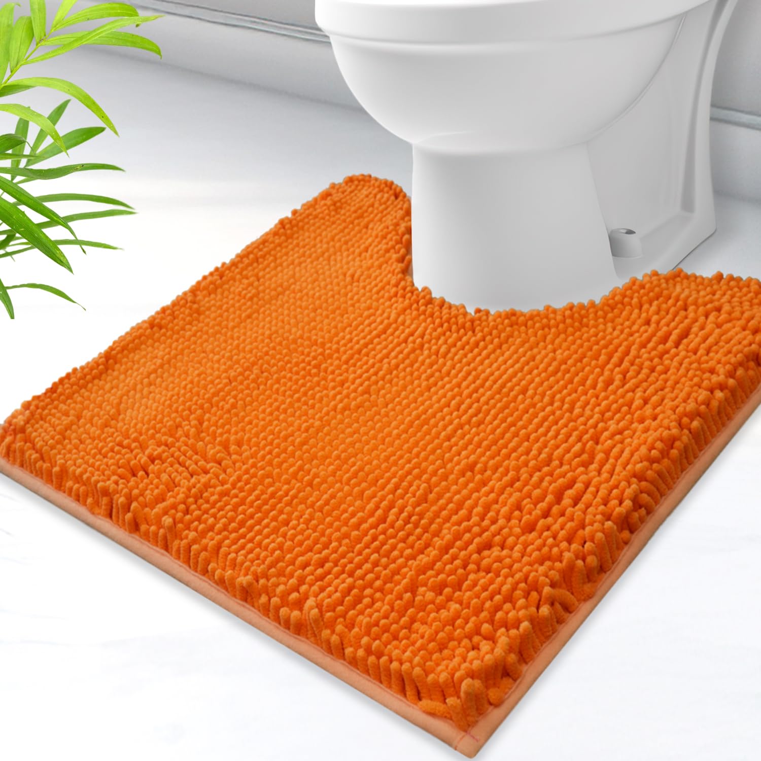 Ainahyva Toilet Rugs U-Shaped,Super Absorbent Chenille Bathroom Rugs And Strong Pvc Non-Slip Backing For Toilets Rug Set,Machine