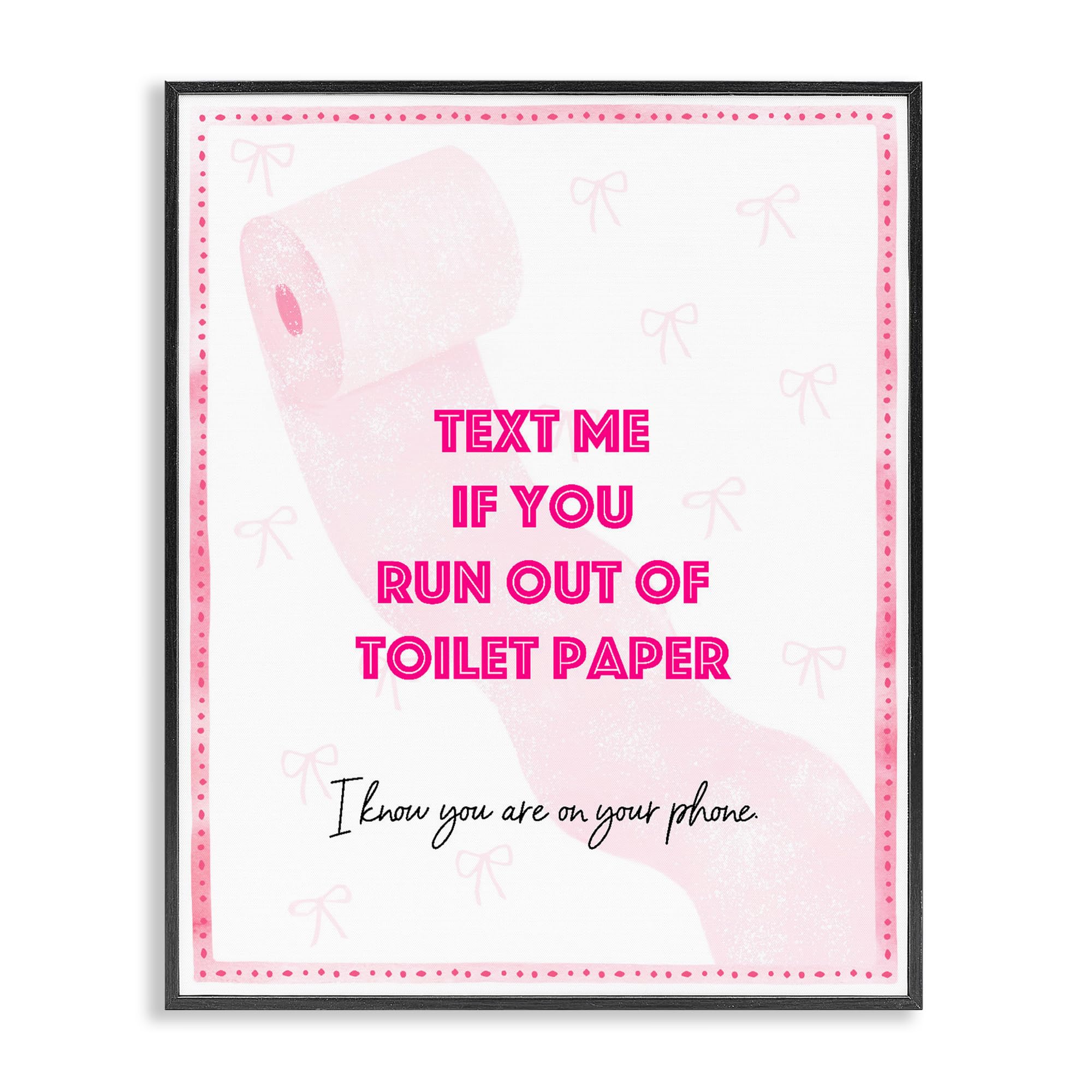 Stupell Industries Pink Text For Toilet Paper White Framed Giclee Art, Design By Ziwei Li, 14 X 11