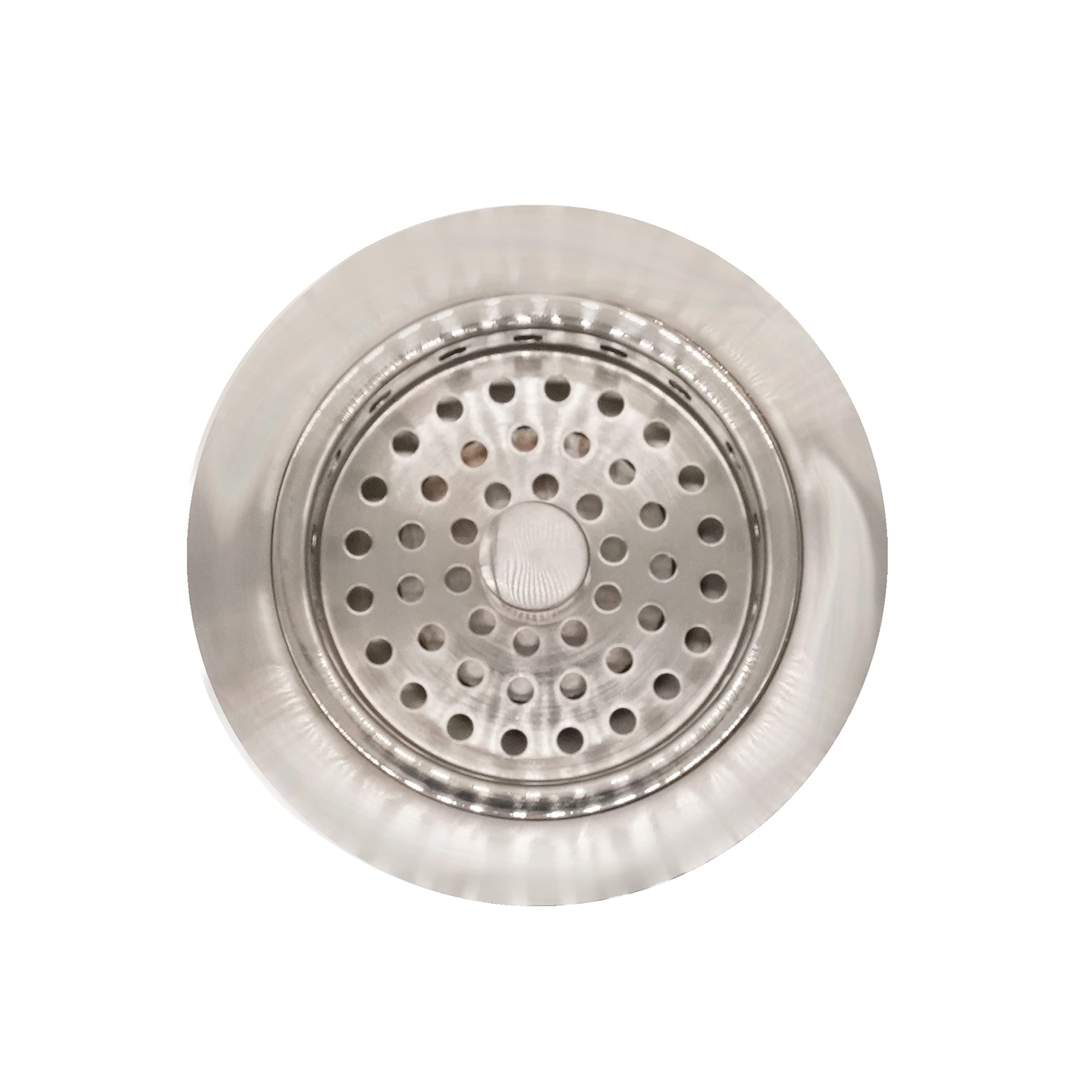Westbrass D2165-07 Post Style Large Kitchen Basket Strainer With Waste Disposal Flange And Stopper, Satin Nickel