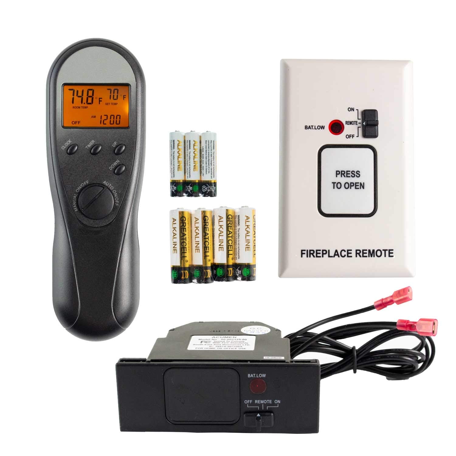Acumen Timer/Thermostat Fireplace Remote Control Without Heat Shield (Rck-Ks)