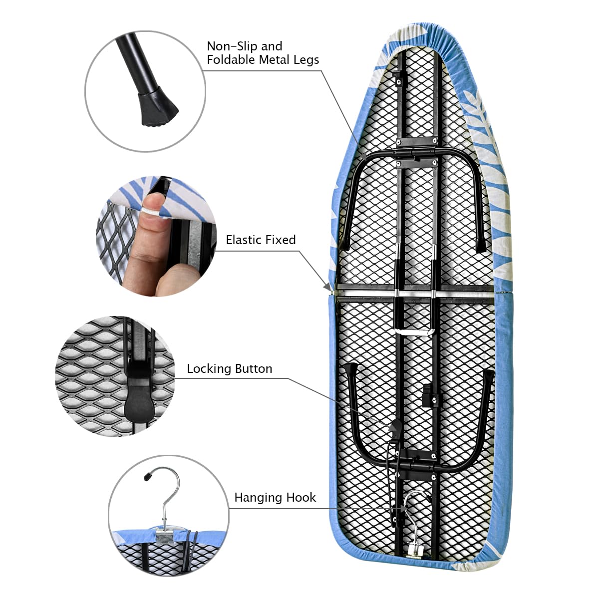Sheechung Mini Ironing Board 12''X32'',Tabletop Ironing Board With Removable Cotton Cover And Pad,Mesh Metal Base Iron Table,Fol