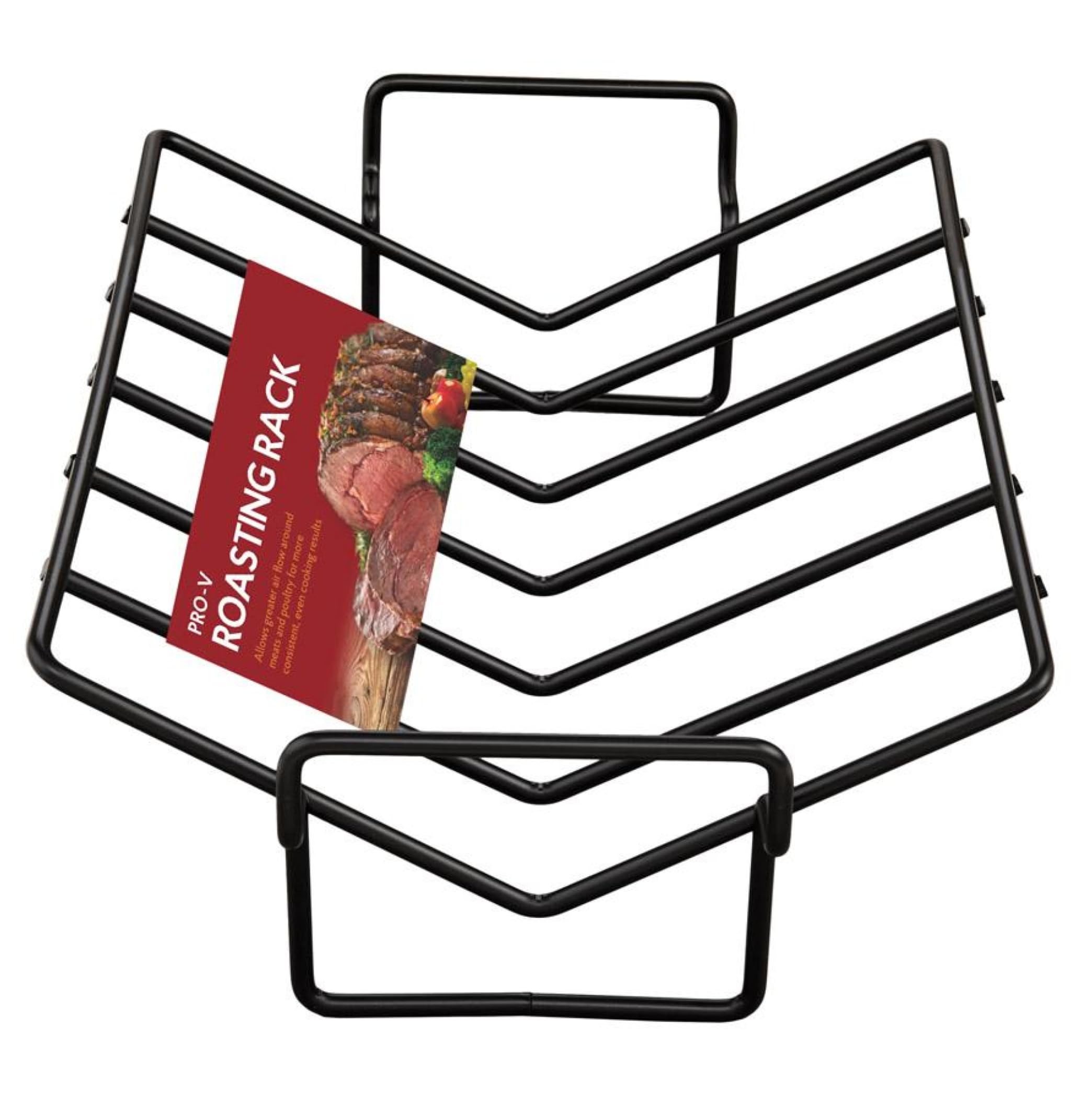 HIC Kitchen V-Shaped Baking Rack - Heavyweight Non-Stick Steel, 16 x 10.25 inches, Oven Safe to 500°F, Model 43189