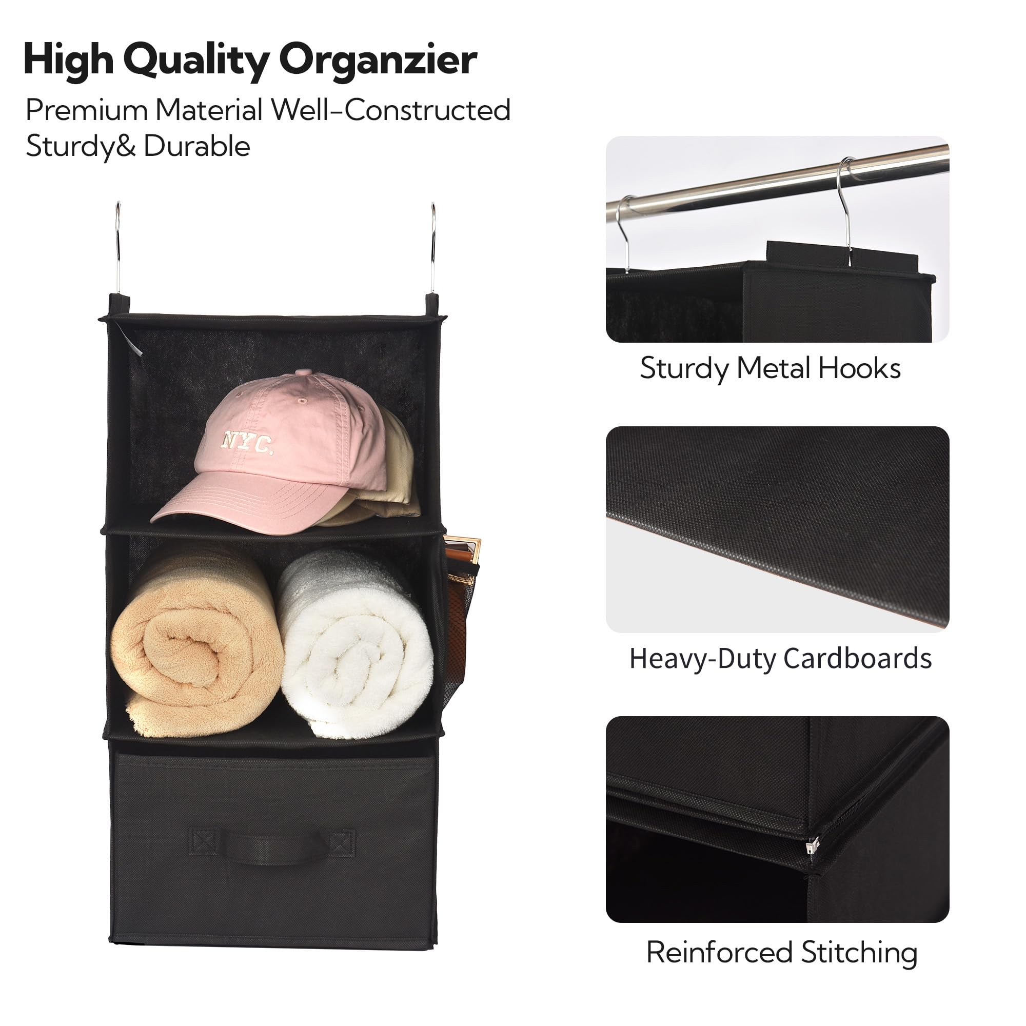 Granny Says 6-Shelf Hanging Closet Organizer, Closet Organizers And Storage, Separable To 2 Pack 3-Shelf Hanging Shelves, Closet